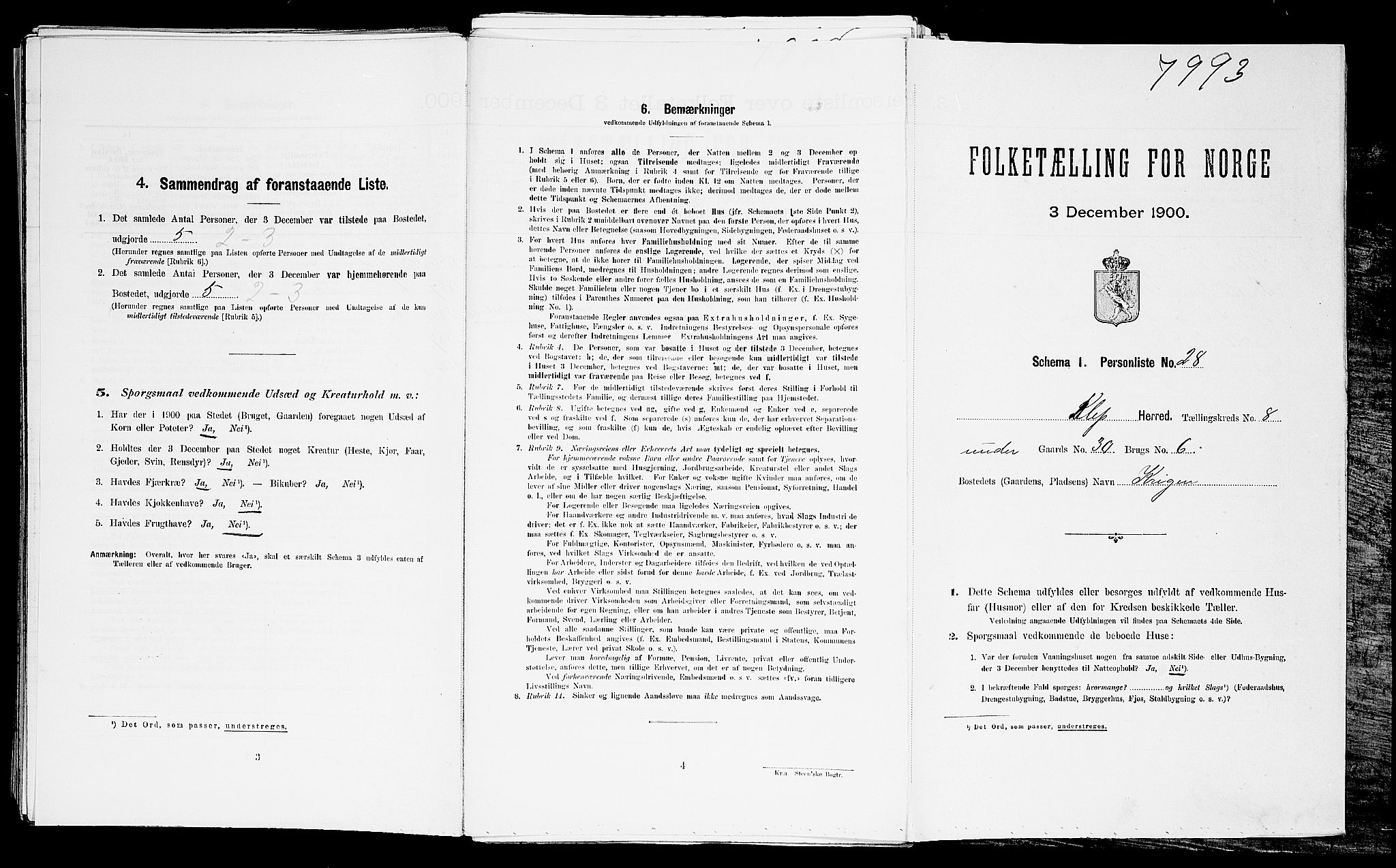 SAST, Folketelling 1900 for 1120 Klepp herred, 1900, s. 765