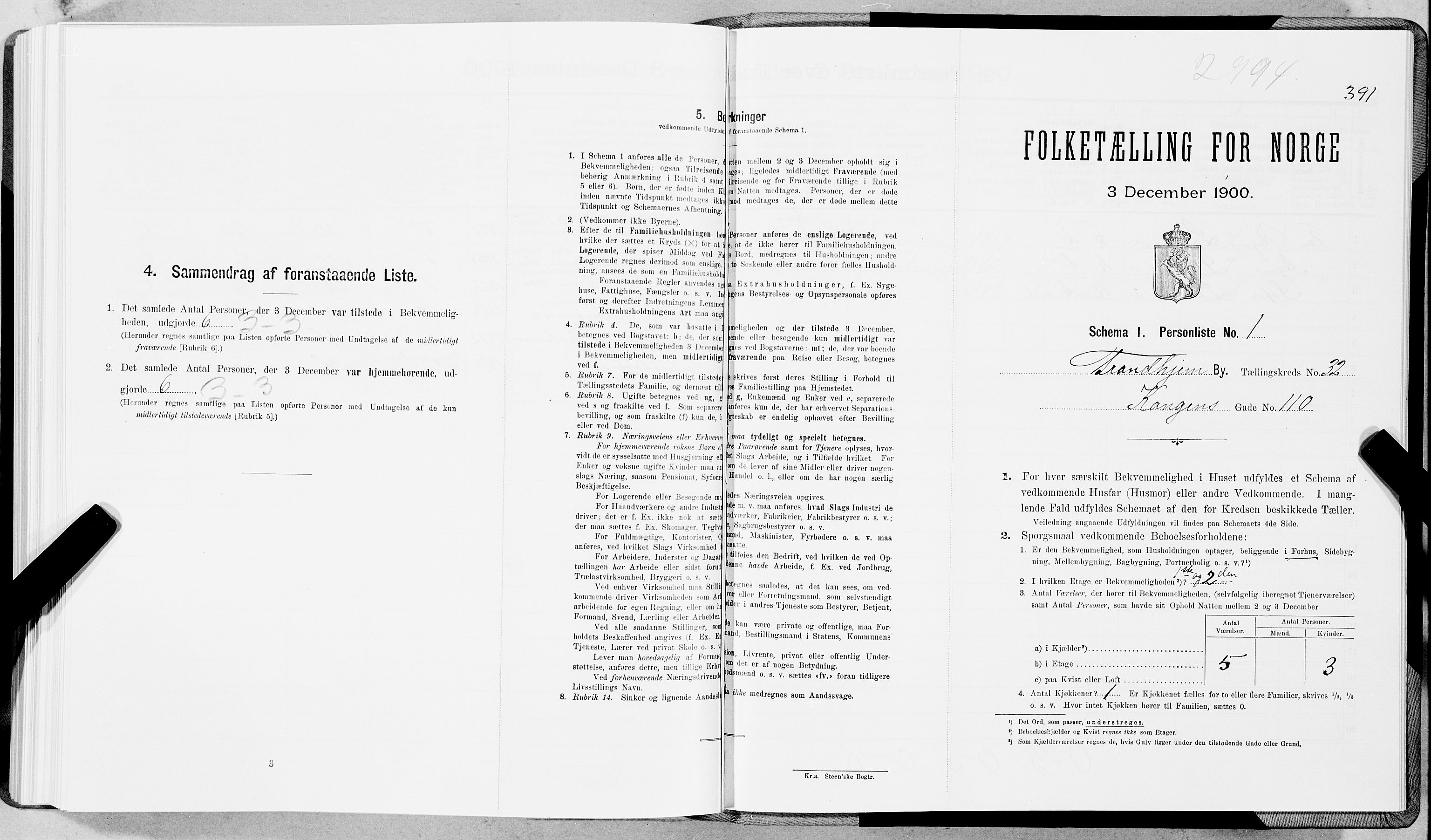 SAT, Folketelling 1900 for 1601 Trondheim kjøpstad, 1900, s. 5290