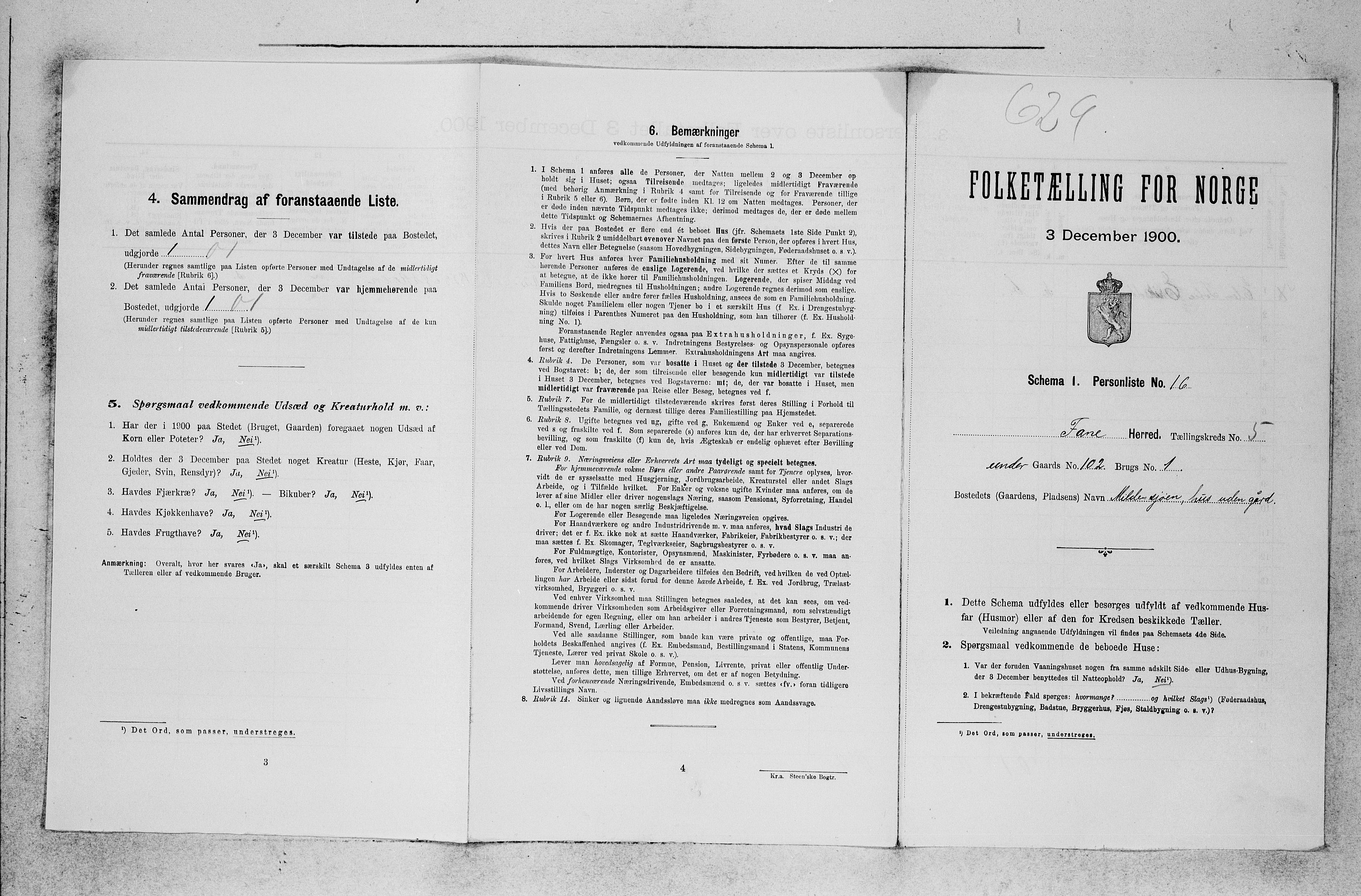 SAB, Folketelling 1900 for 1249 Fana herred, 1900, s. 564