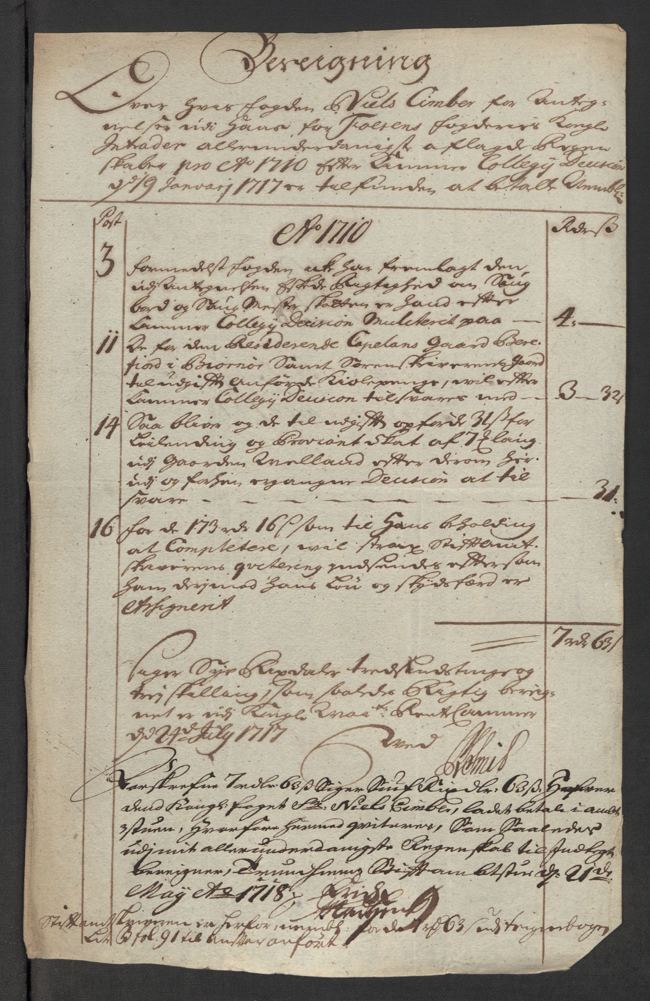 Rentekammeret inntil 1814, Reviderte regnskaper, Fogderegnskap, AV/RA-EA-4092/R57/L3866: Fogderegnskap Fosen, 1718, s. 217