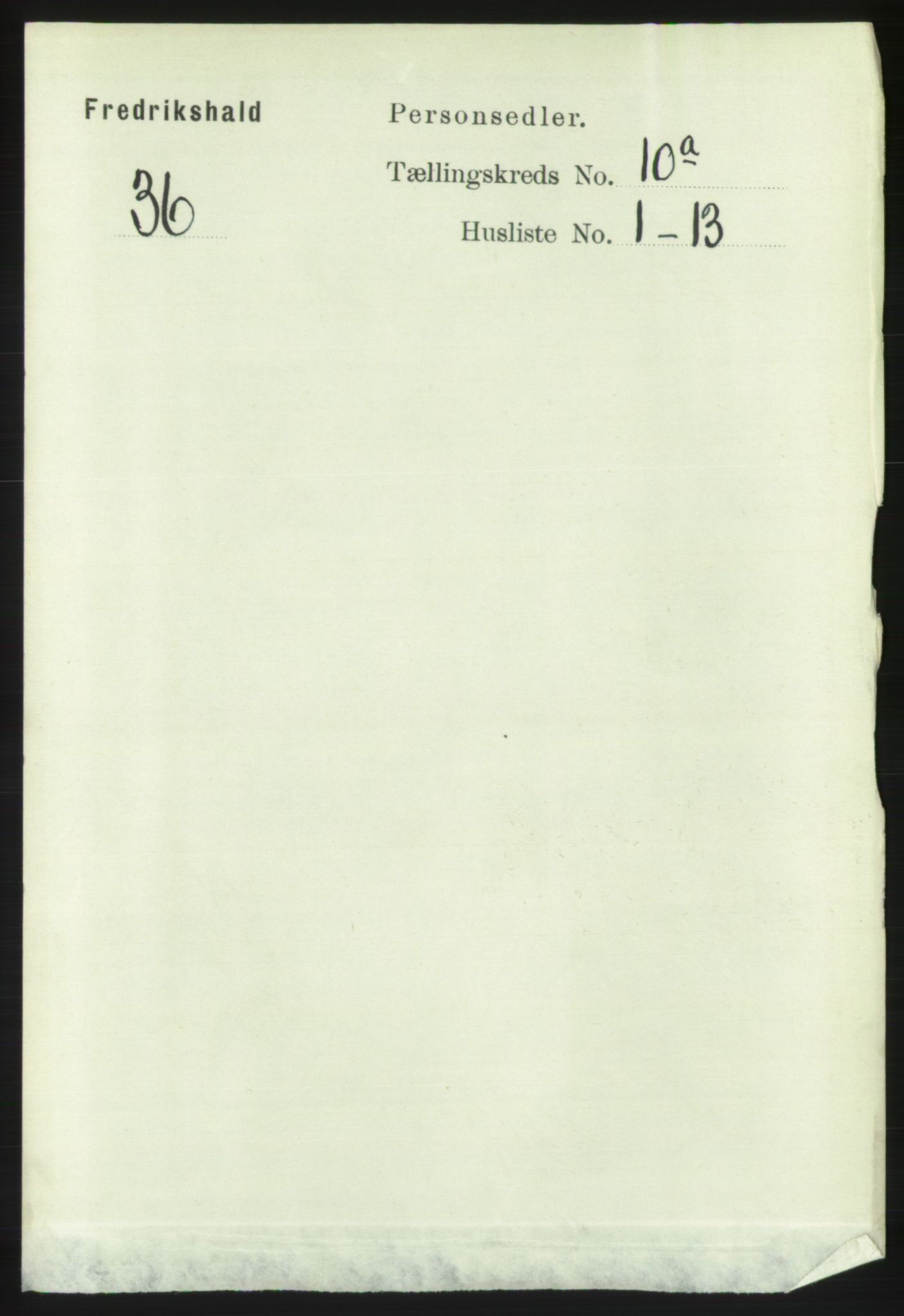 RA, Folketelling 1891 for 0101 Fredrikshald kjøpstad, 1891, s. 6998