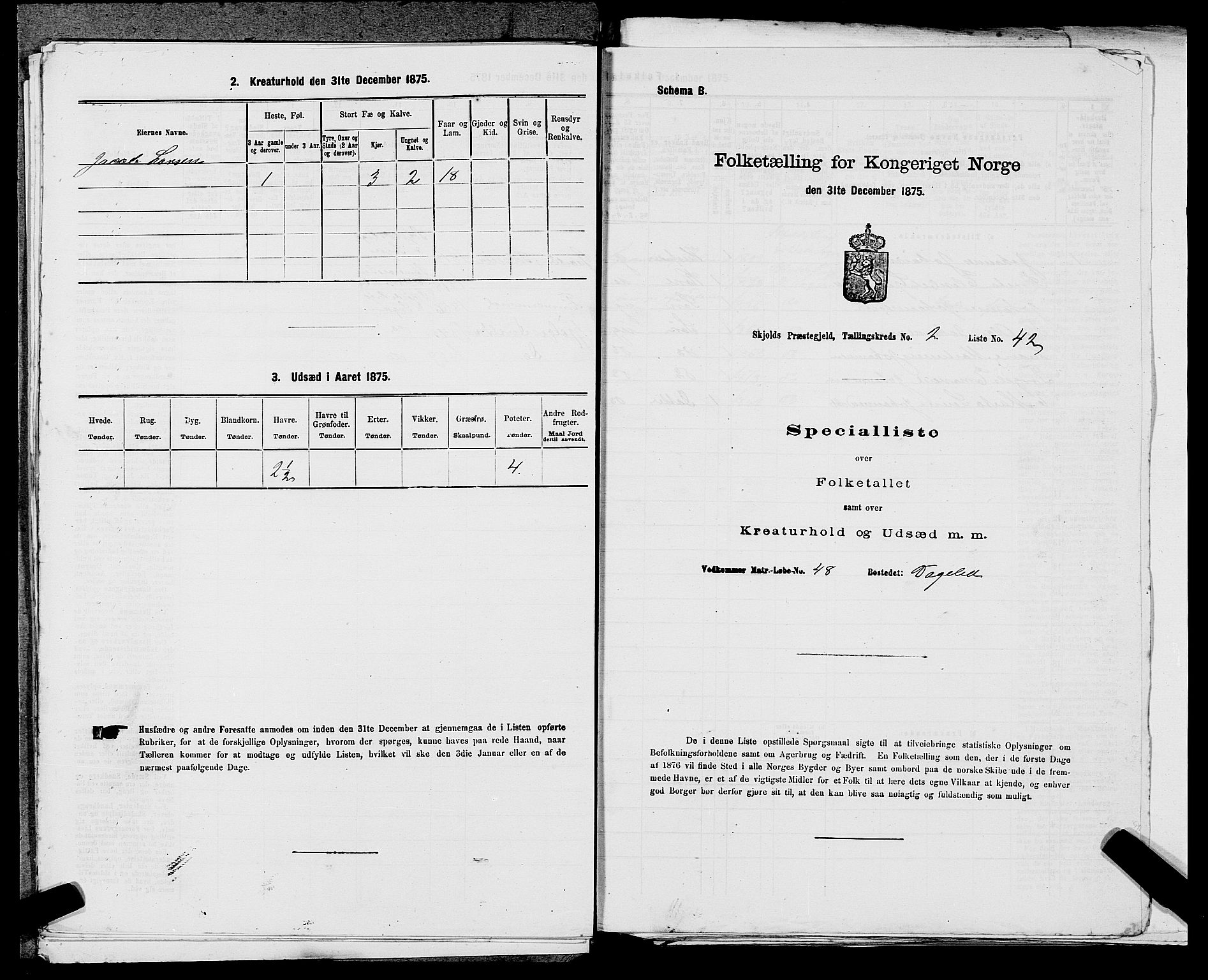 SAST, Folketelling 1875 for 1154P Skjold prestegjeld, 1875, s. 212