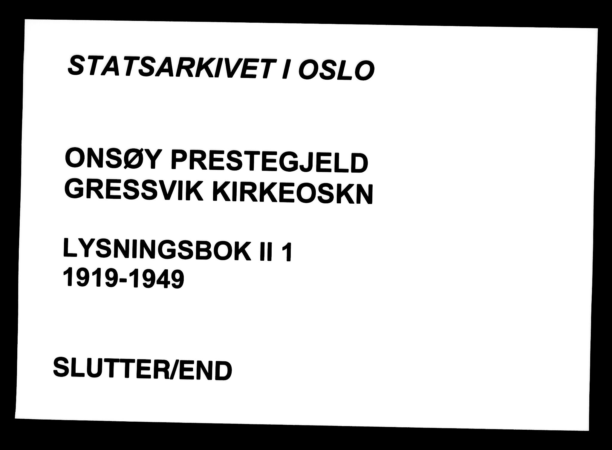 Onsøy prestekontor Kirkebøker, SAO/A-10914/H/Hb/L0001: Lysningsprotokoll nr. II 1, 1919-1949