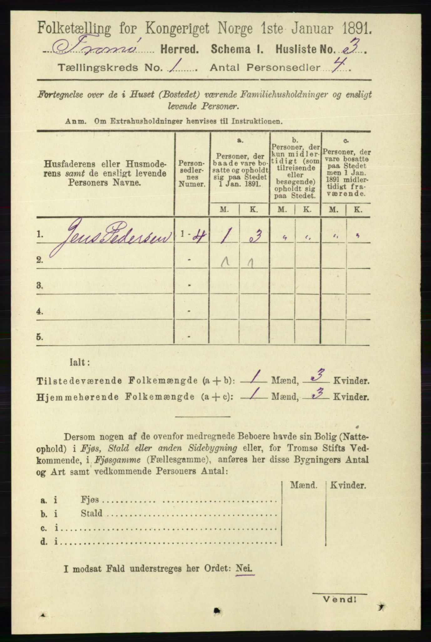 RA, Folketelling 1891 for 0921 Tromøy herred, 1891, s. 24