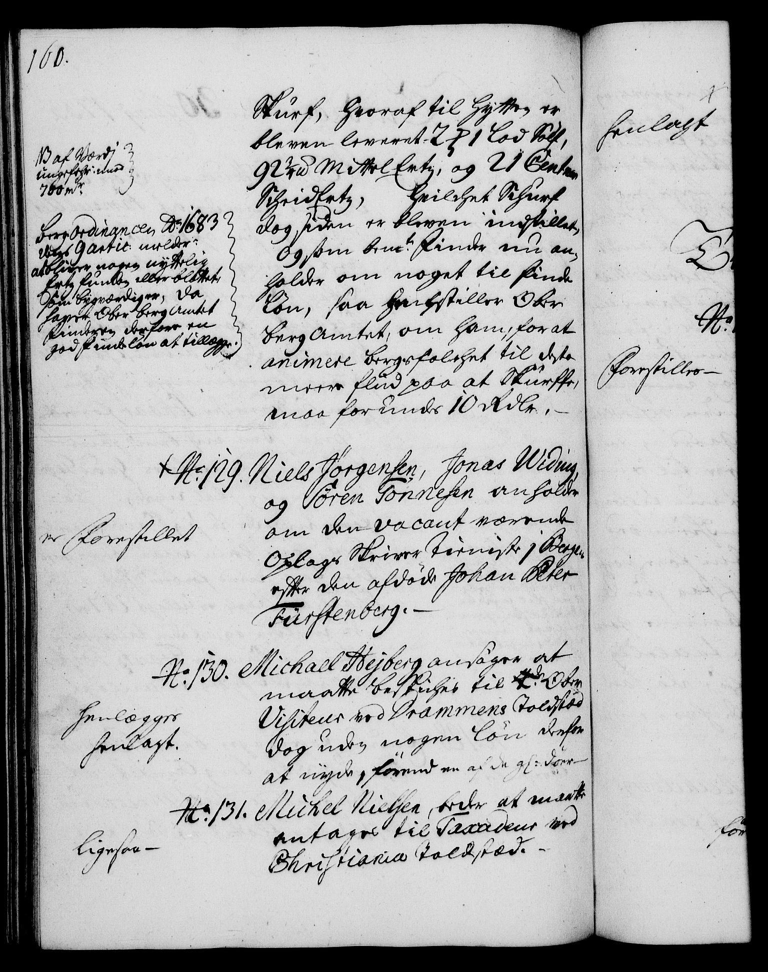 Rentekammeret, Kammerkanselliet, RA/EA-3111/G/Gh/Gha/L0015: Norsk ekstraktmemorialprotokoll (merket RK 53.60), 1733, s. 160