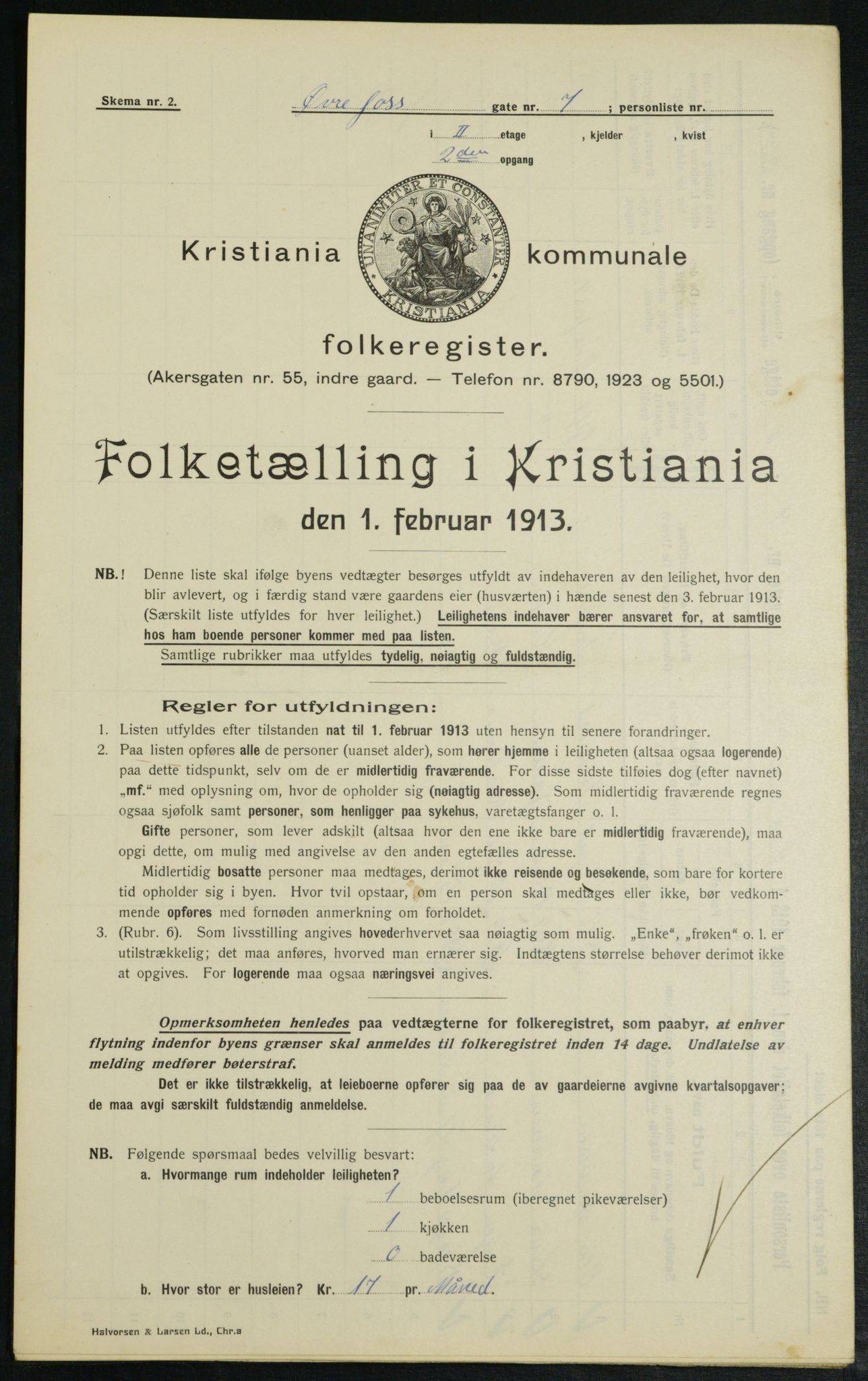 OBA, Kommunal folketelling 1.2.1913 for Kristiania, 1913, s. 129562