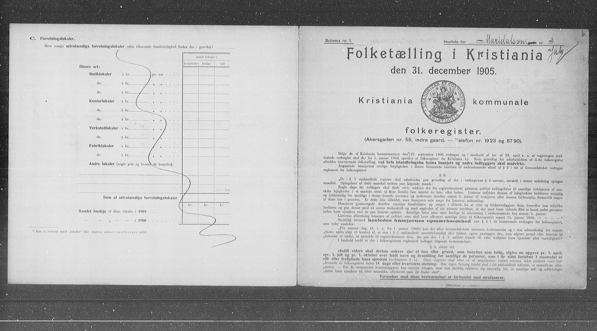 OBA, Kommunal folketelling 31.12.1905 for Kristiania kjøpstad, 1905, s. 31660