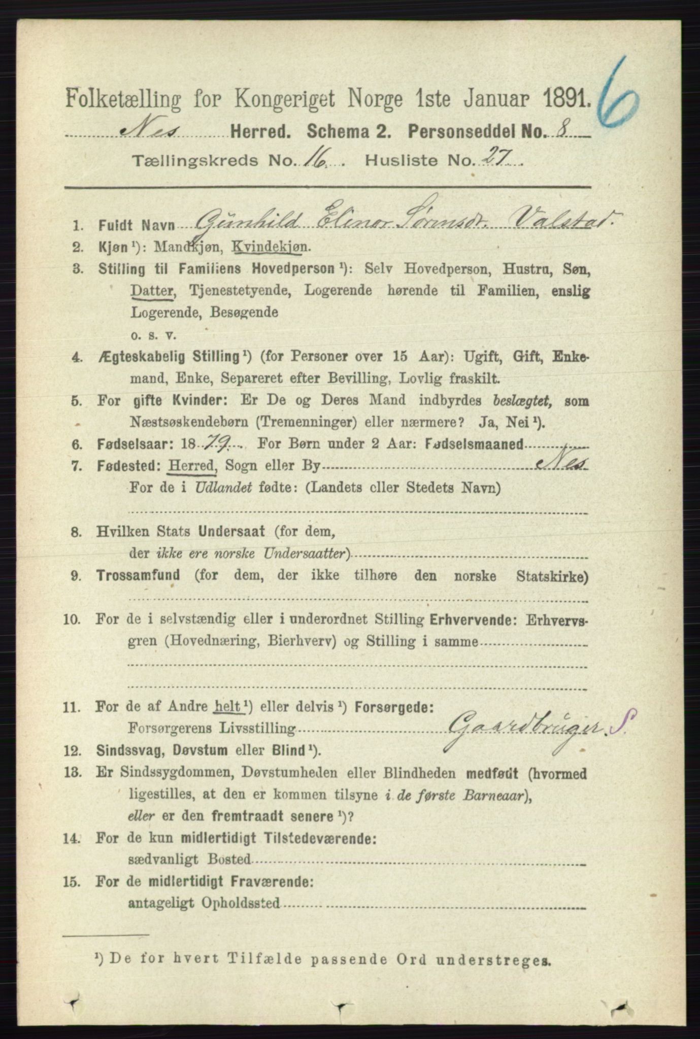 RA, Folketelling 1891 for 0236 Nes herred, 1891, s. 9717