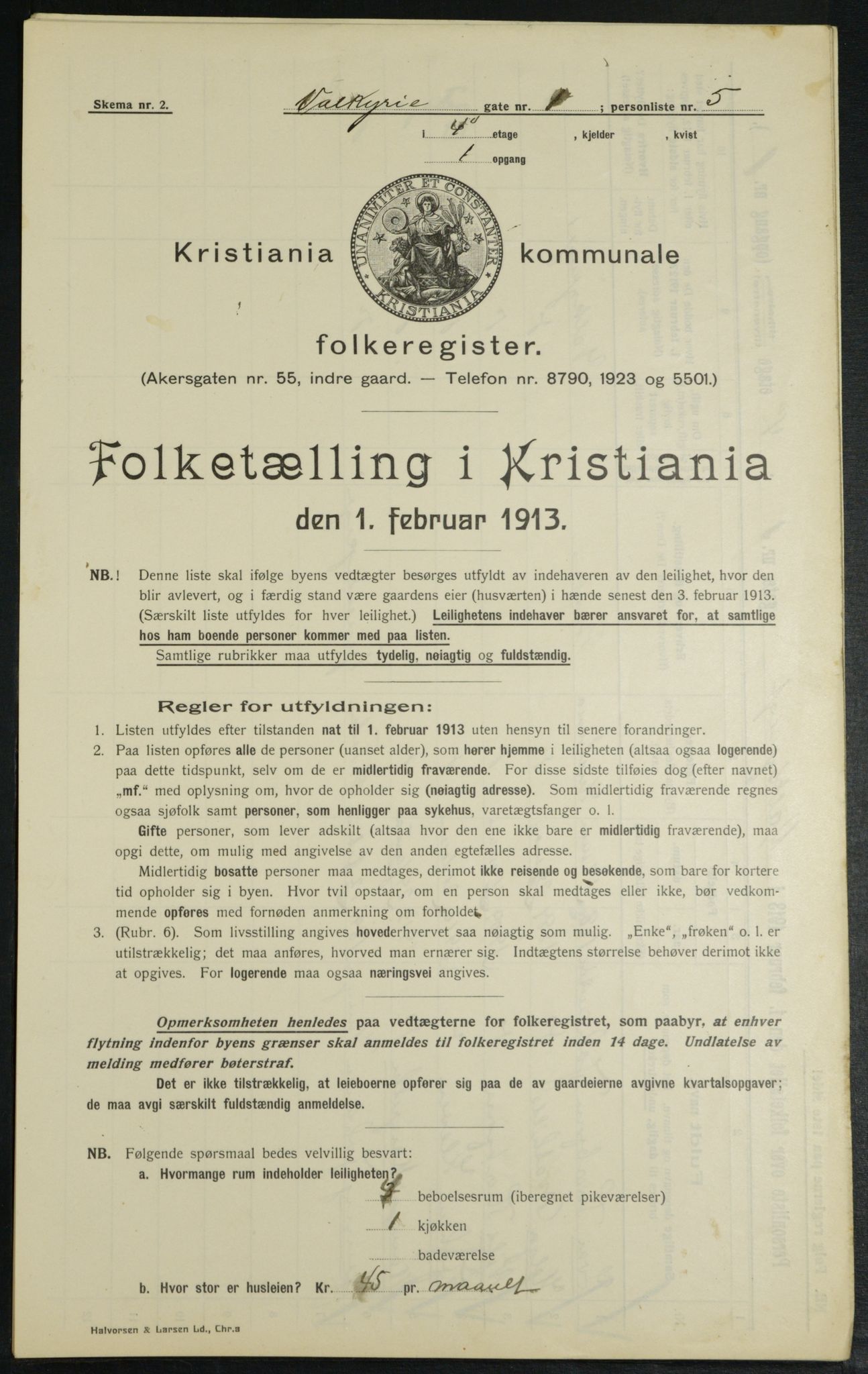 OBA, Kommunal folketelling 1.2.1913 for Kristiania, 1913, s. 121507