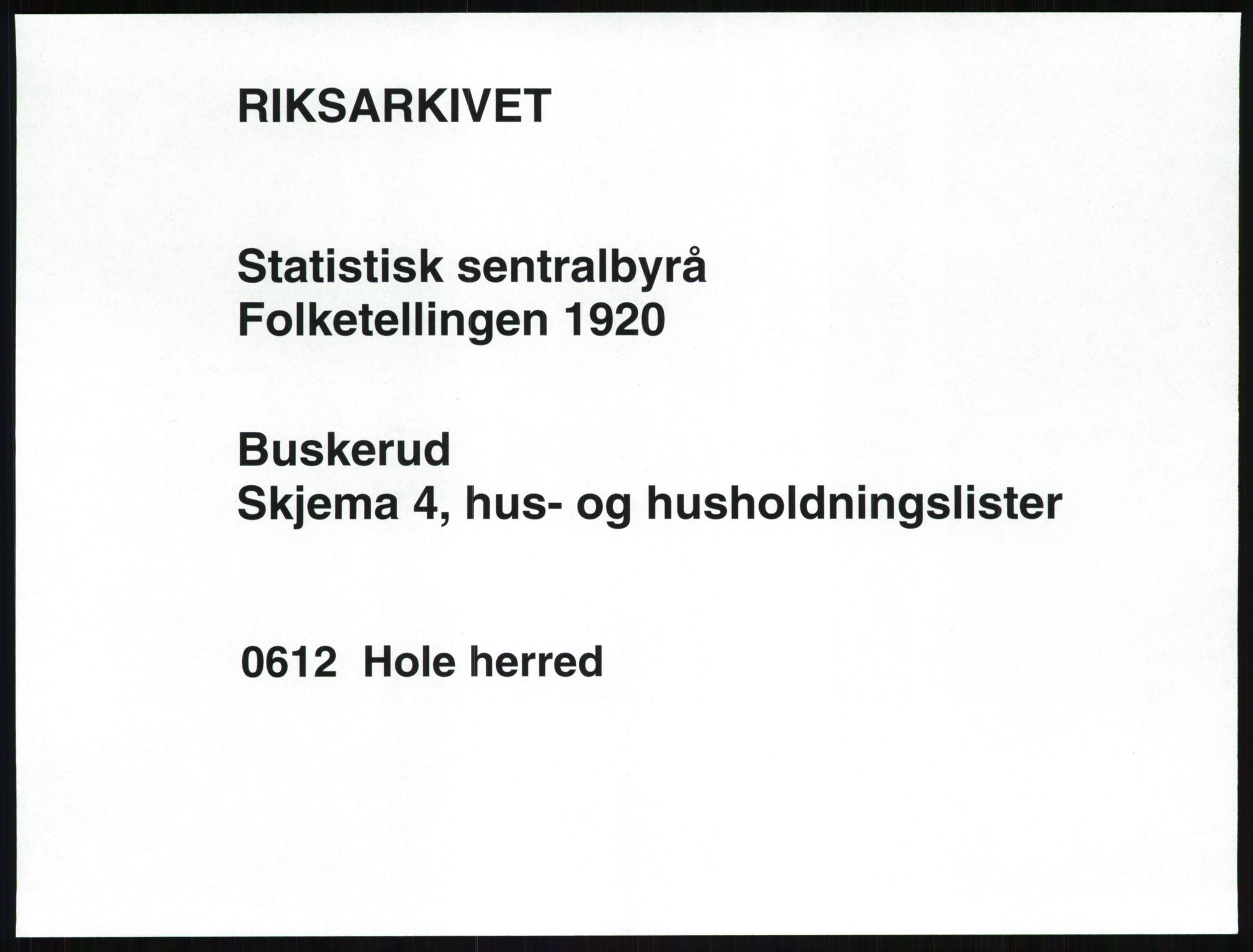 SAKO, Folketelling 1920 for 0612 Hole herred, 1920, s. 27