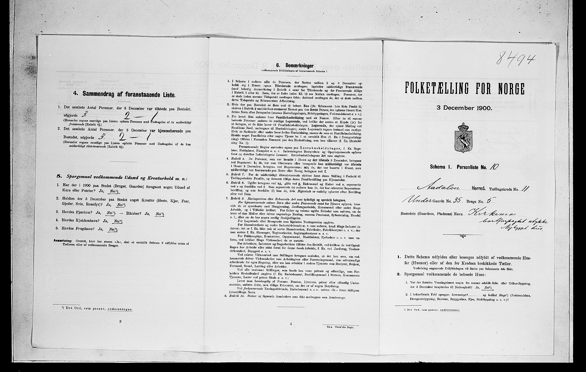 RA, Folketelling 1900 for 0614 Ådal herred, 1900, s. 758