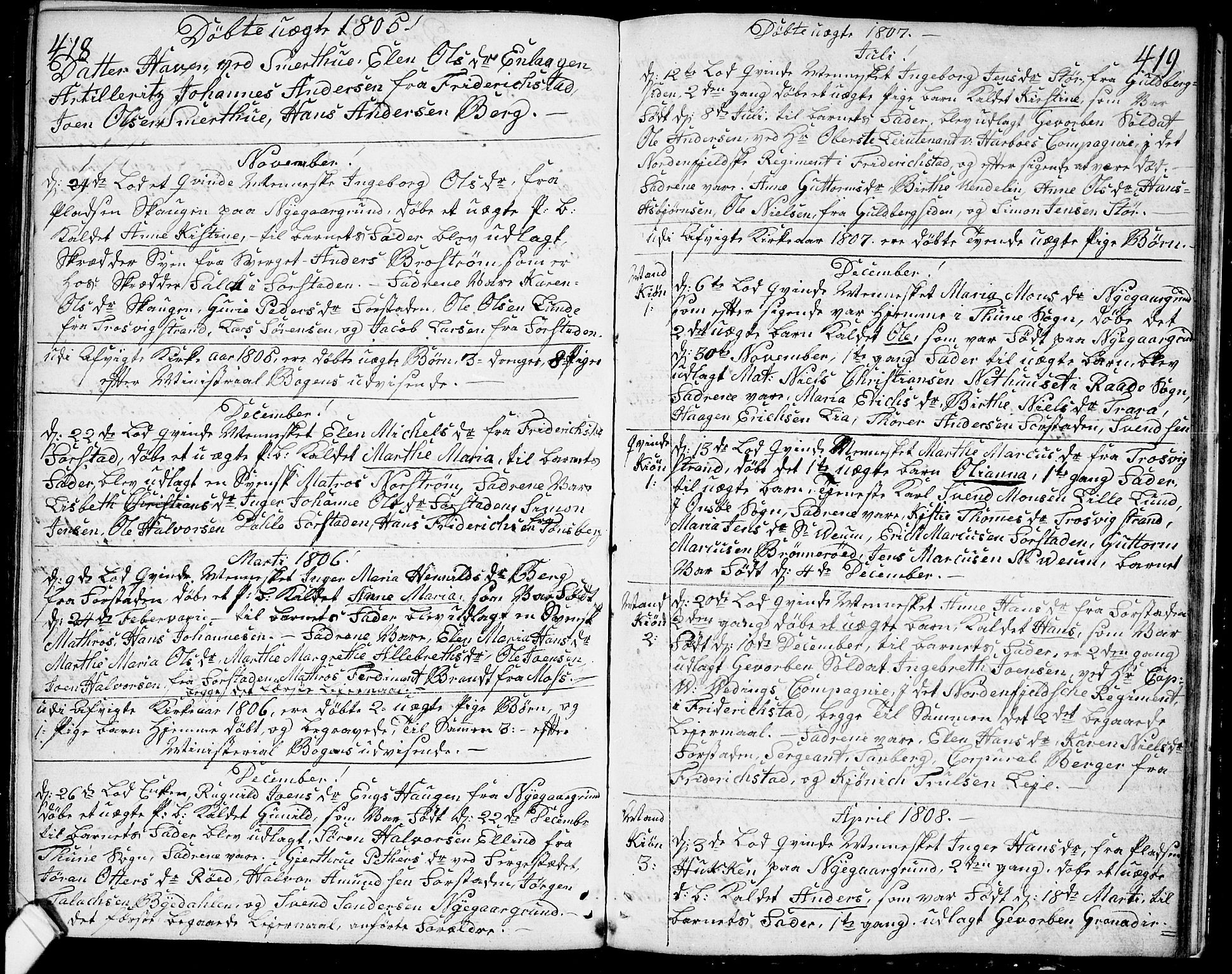 Glemmen prestekontor Kirkebøker, AV/SAO-A-10908/F/Fa/L0003: Ministerialbok nr. 3, 1803-1815, s. 418-419