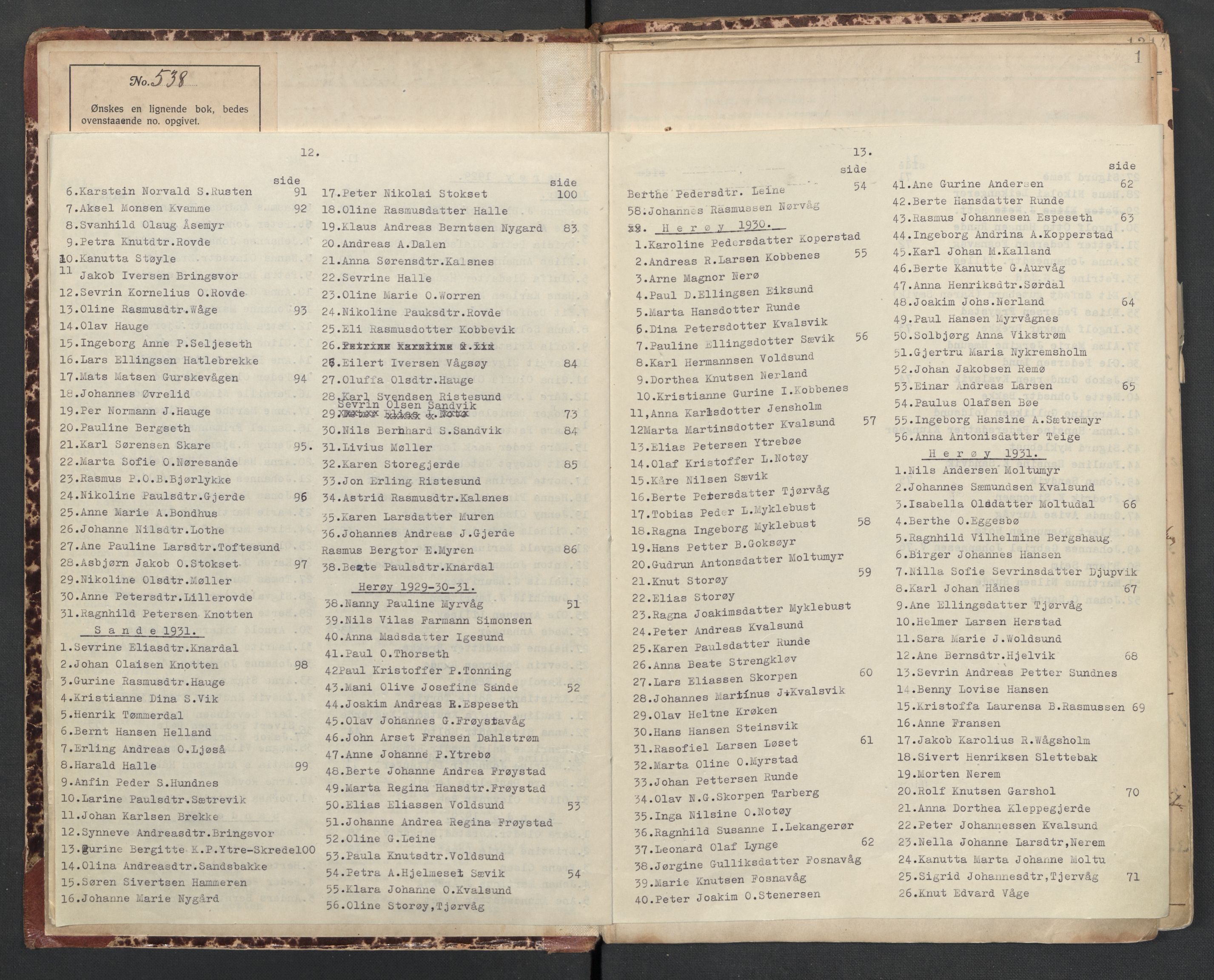 Herøy og Sande lensmannskontor, AV/SAT-A-5655/2/2/L0046: Dødsfallprotokoll, 1923-1931