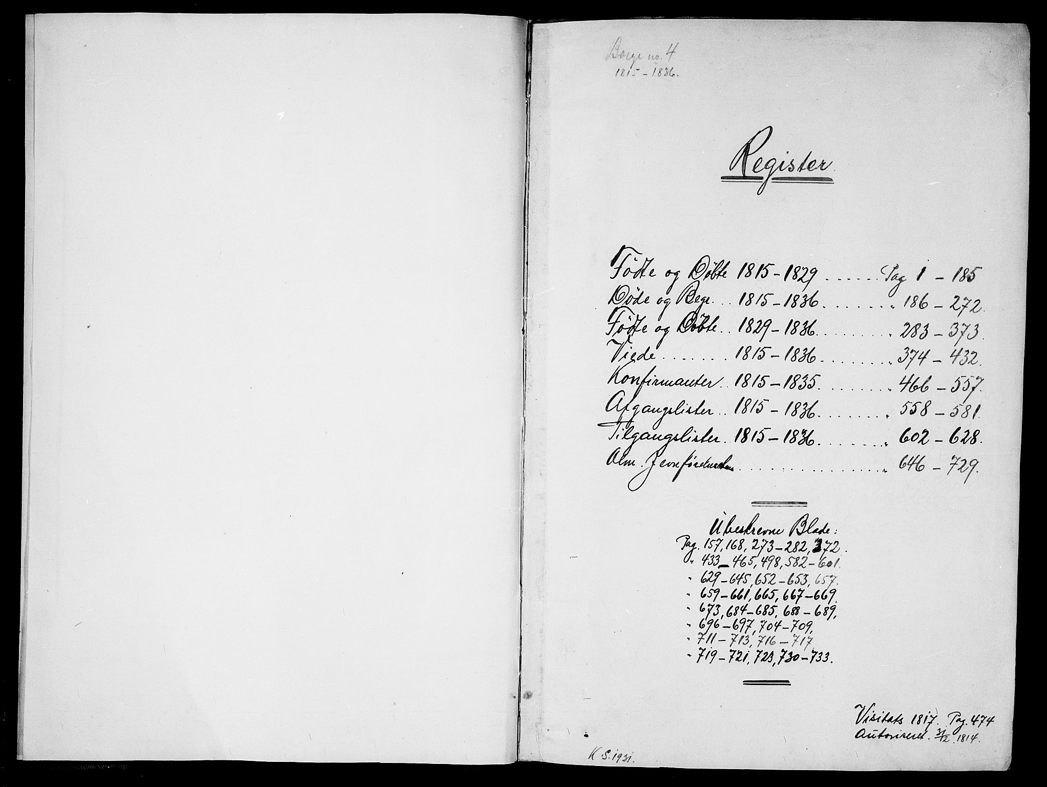 Borge prestekontor Kirkebøker, SAO/A-10903/F/Fa/L0003: Ministerialbok nr. I 3, 1815-1836