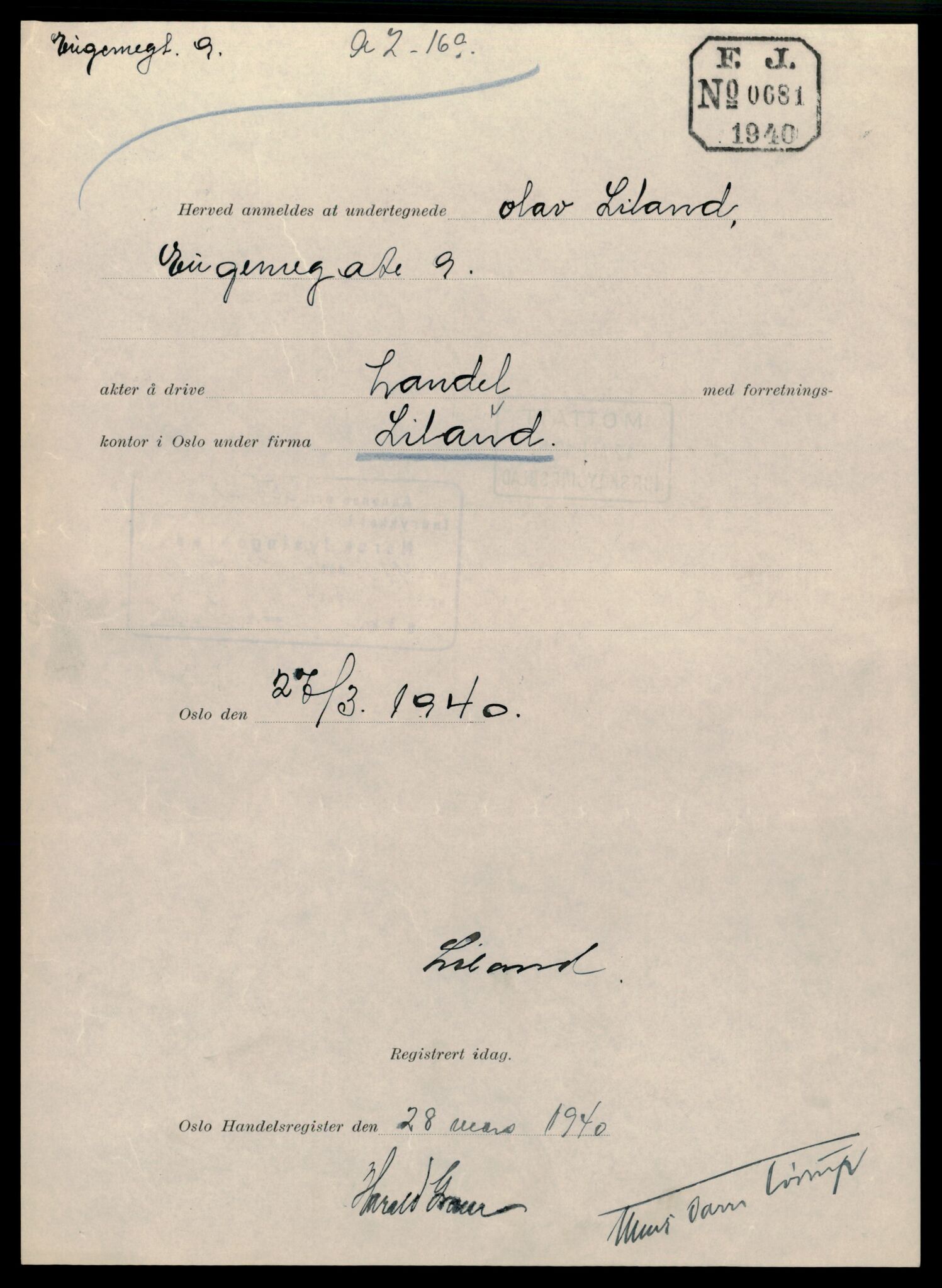 Oslo byfogd, Handelsregisteret, SAT/A-10867/G/Gc/Gca/L0473: Ikke konverterte foretak, Lila-Lille K, 1890-1990, s. 1