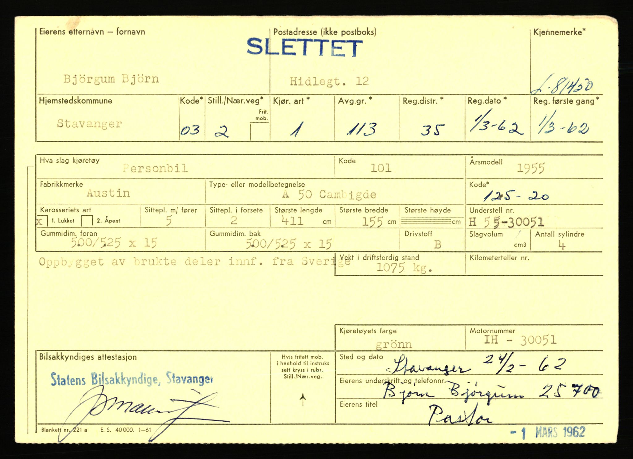 Stavanger trafikkstasjon, SAST/A-101942/0/F/L0071: L-80500 - L-82199, 1930-1971, s. 1643