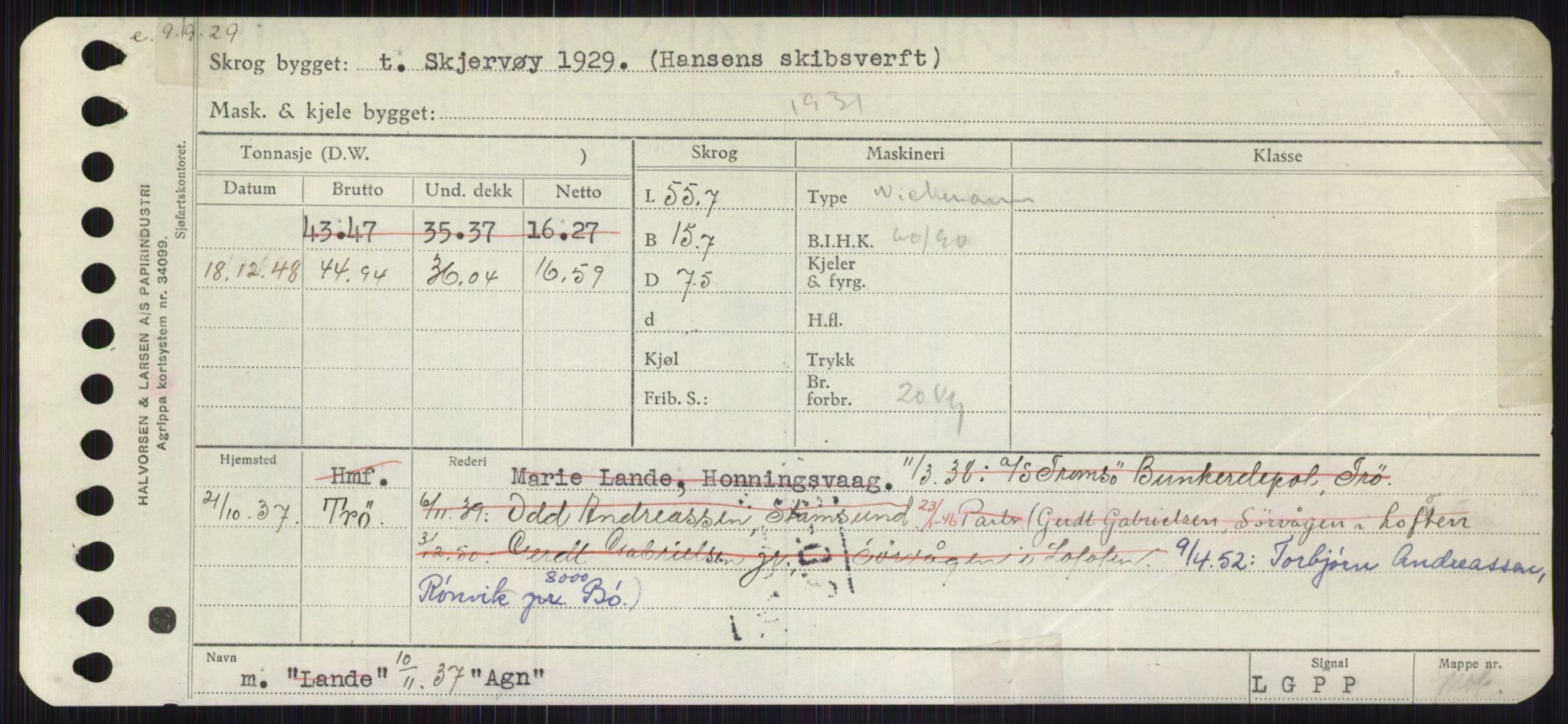 Sjøfartsdirektoratet med forløpere, Skipsmålingen, RA/S-1627/H/Ha/L0001/0001: Fartøy, A-Eig / Fartøy A-Bjøn, s. 37