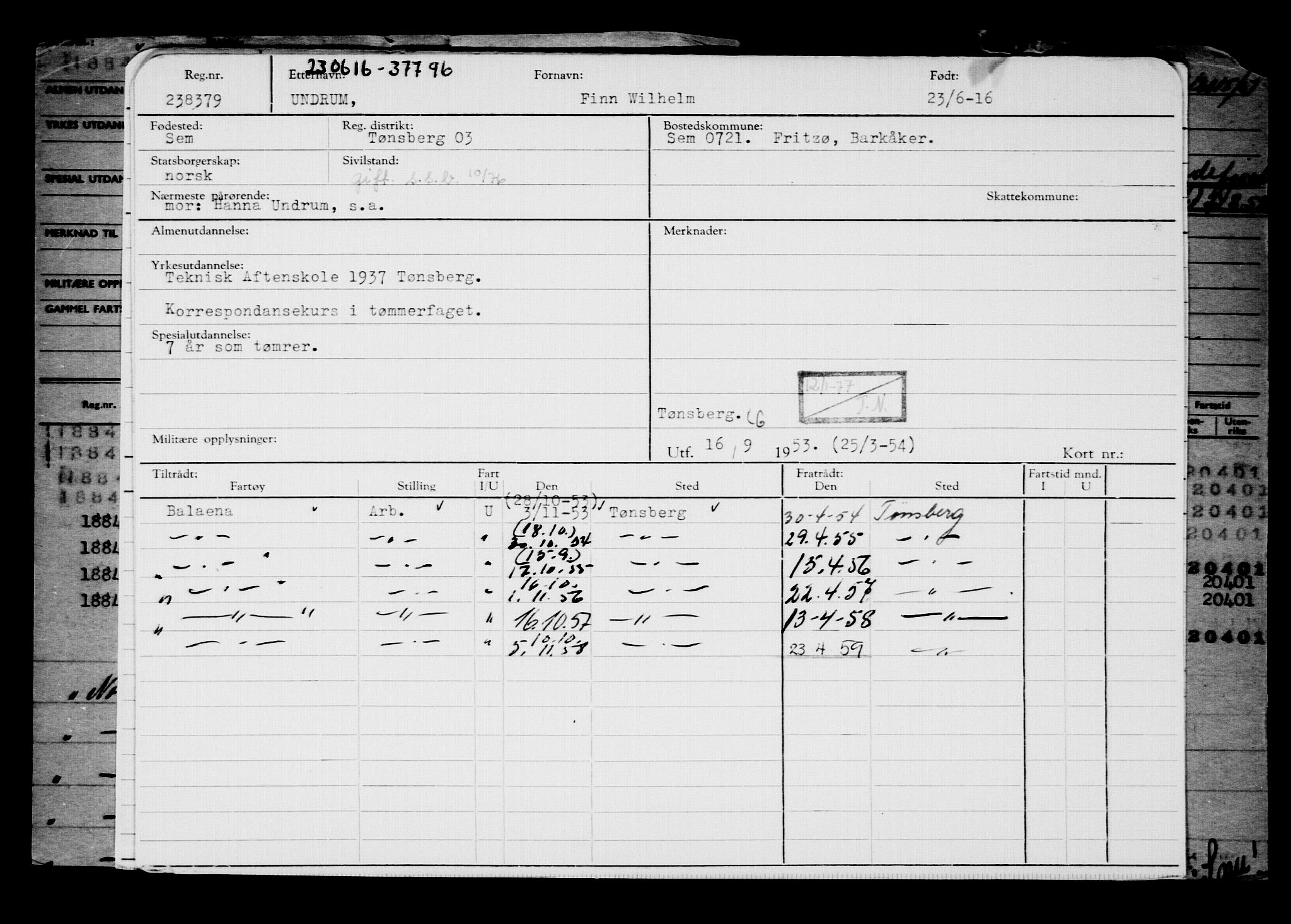 Direktoratet for sjømenn, AV/RA-S-3545/G/Gb/L0140: Hovedkort, 1916, s. 291