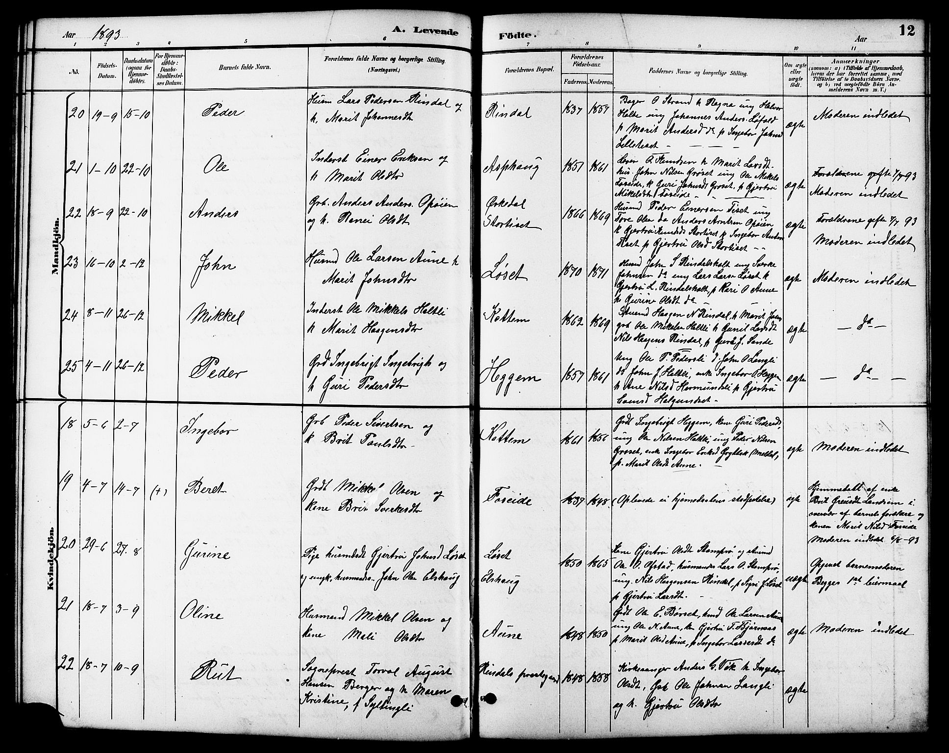 Ministerialprotokoller, klokkerbøker og fødselsregistre - Møre og Romsdal, AV/SAT-A-1454/598/L1078: Klokkerbok nr. 598C03, 1892-1909, s. 12