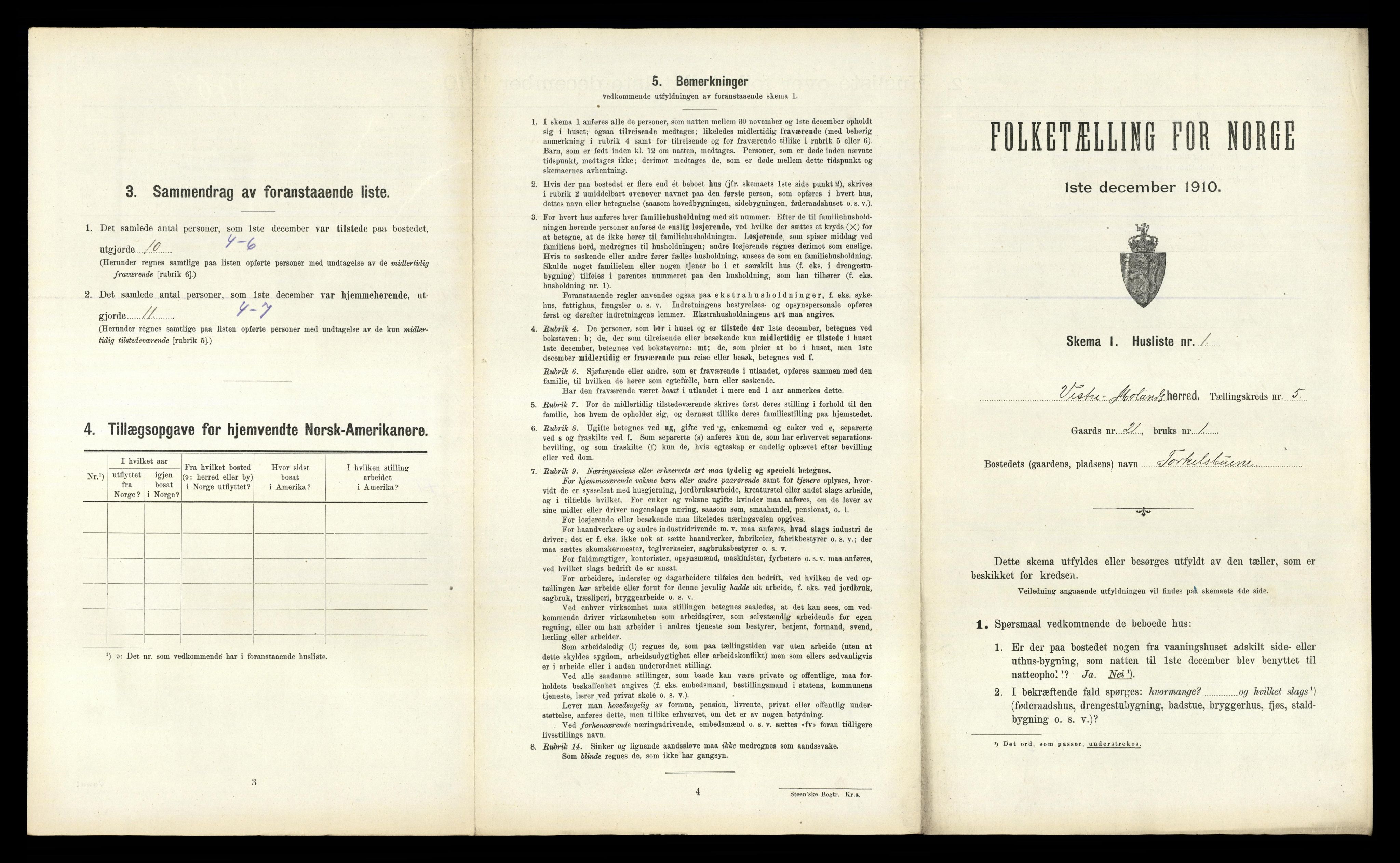 RA, Folketelling 1910 for 0926 Vestre Moland herred, 1910, s. 612