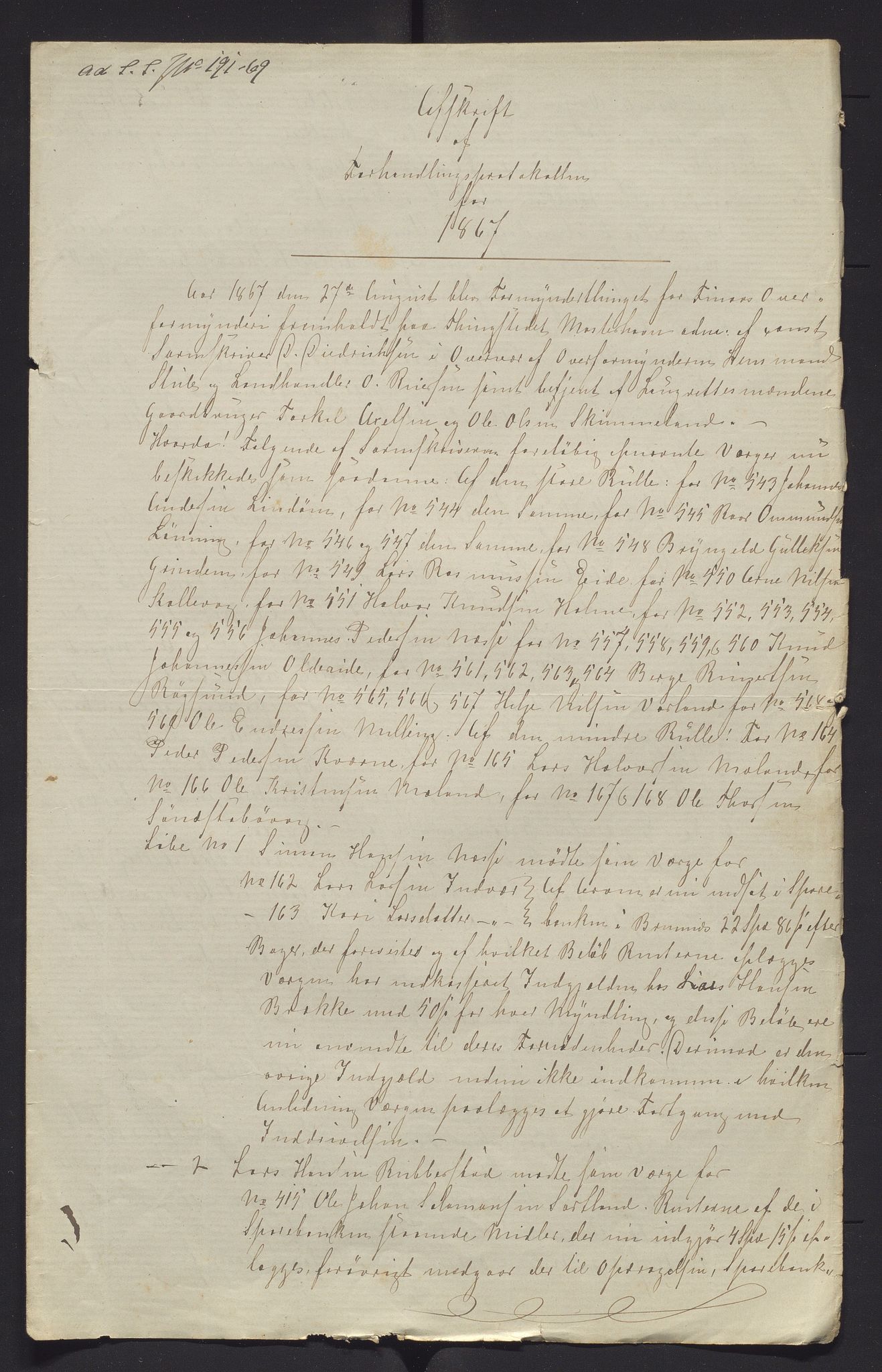 Finnaas kommune. Overformynderiet, IKAH/1218a-812/R/Ra/Raa/L0001/0006: Årlege rekneskap m/vedlegg / Årlege rekneskap m/vedlegg, 1867