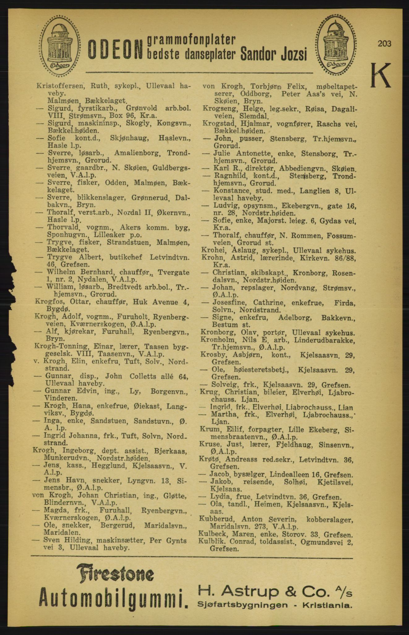 Aker adressebok/adressekalender, PUBL/001/A/003: Akers adressekalender, 1924-1925, s. 203
