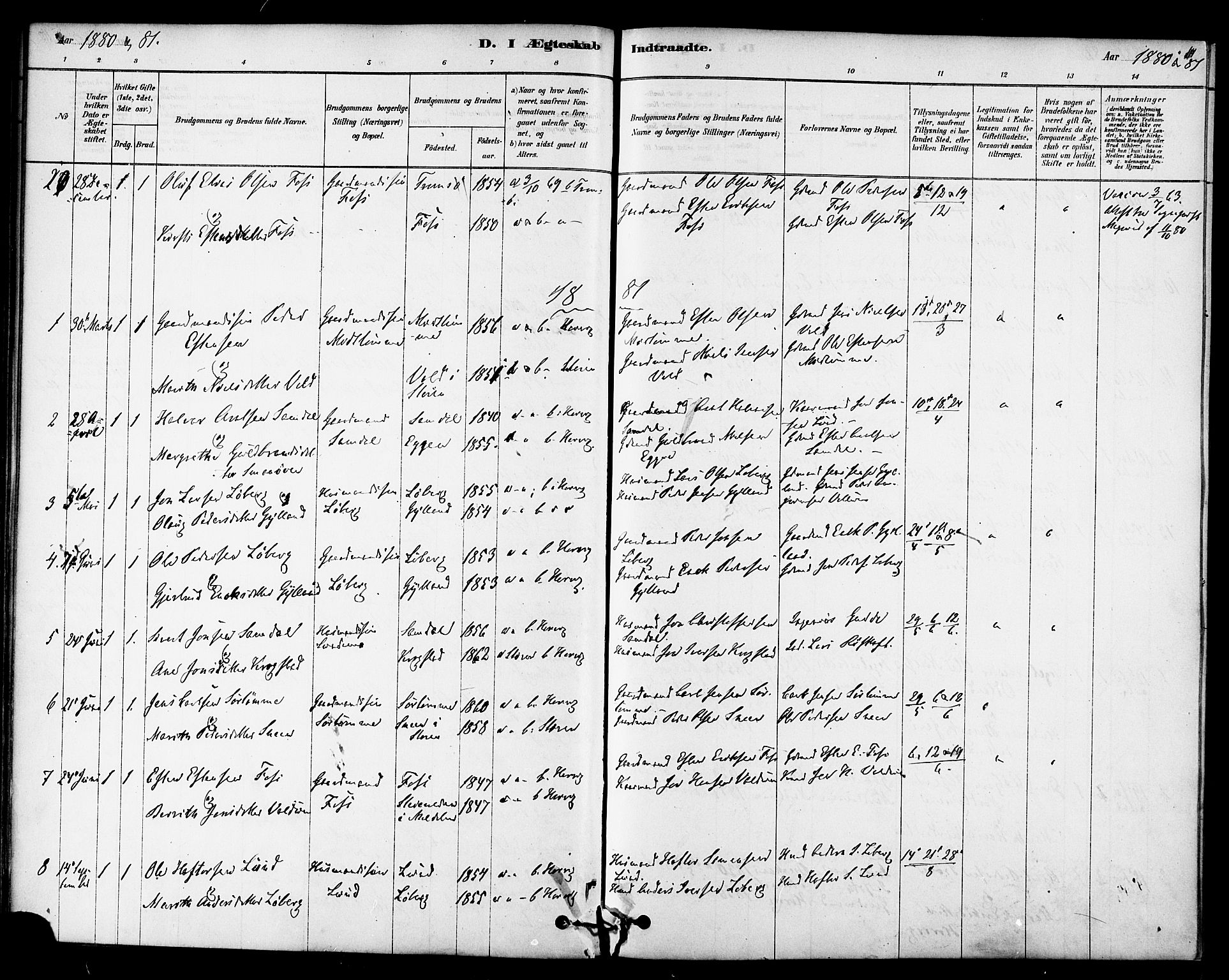 Ministerialprotokoller, klokkerbøker og fødselsregistre - Sør-Trøndelag, AV/SAT-A-1456/692/L1105: Ministerialbok nr. 692A05, 1878-1890, s. 111