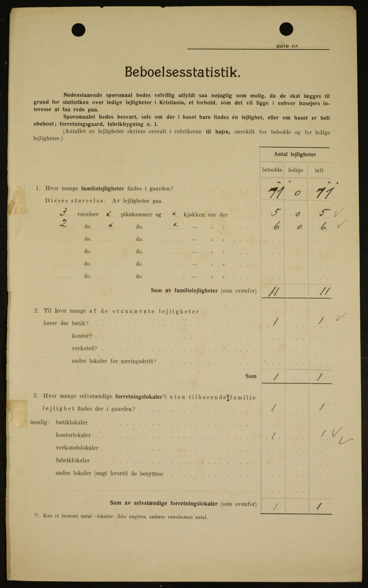 OBA, Kommunal folketelling 1.2.1909 for Kristiania kjøpstad, 1909, s. 110542