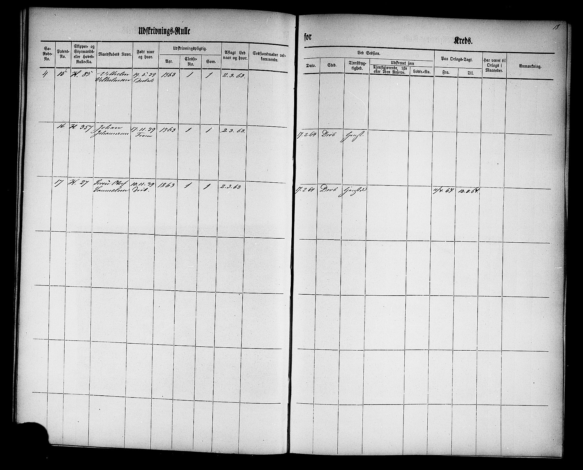 Drøbak mønstringskontor, AV/SAO-A-10569f/F/Fc/Fcc/L0001: Utskrivningsrulle, 1860, s. 18