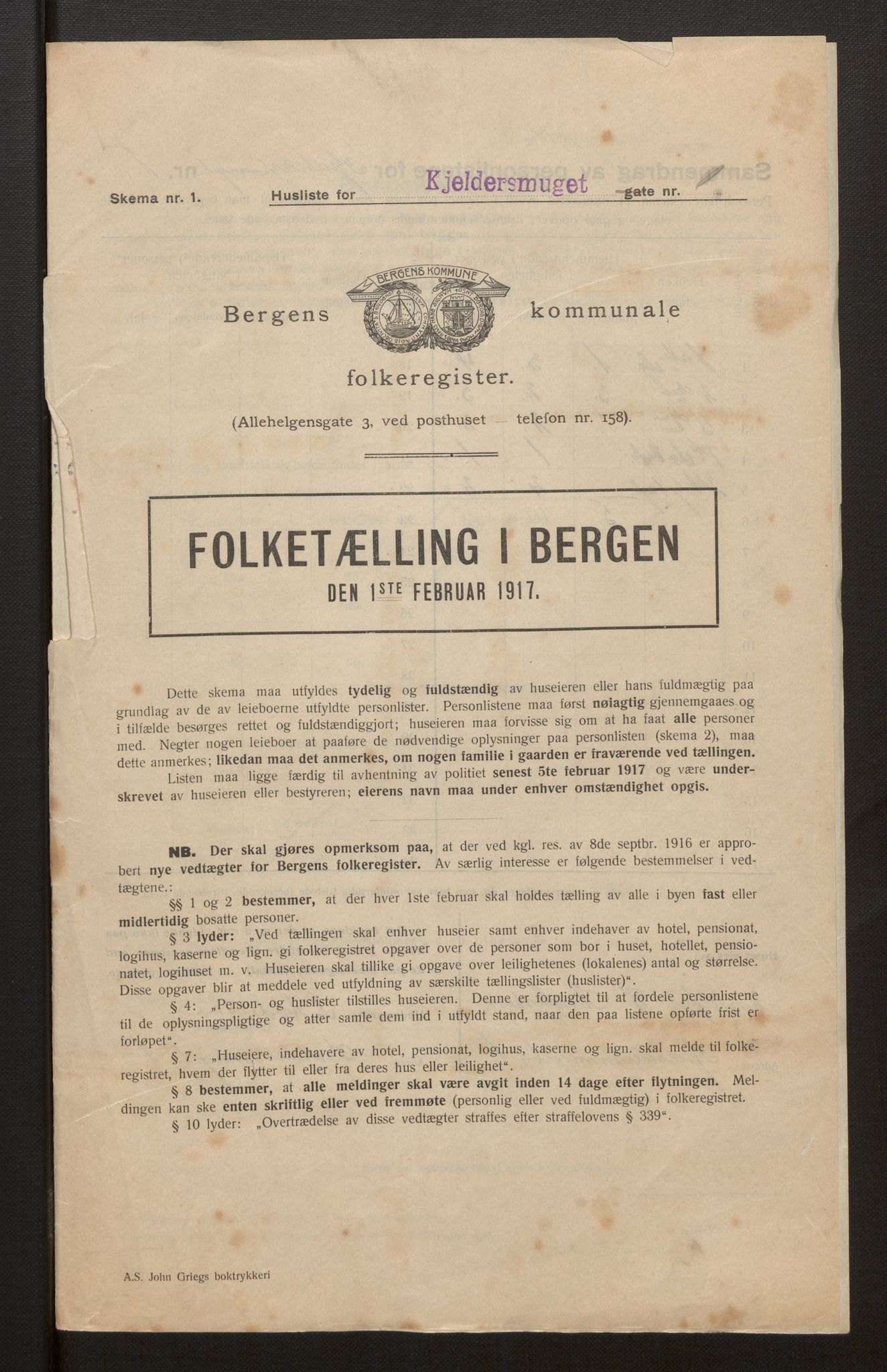 SAB, Kommunal folketelling 1917 for Bergen kjøpstad, 1917, s. 17650