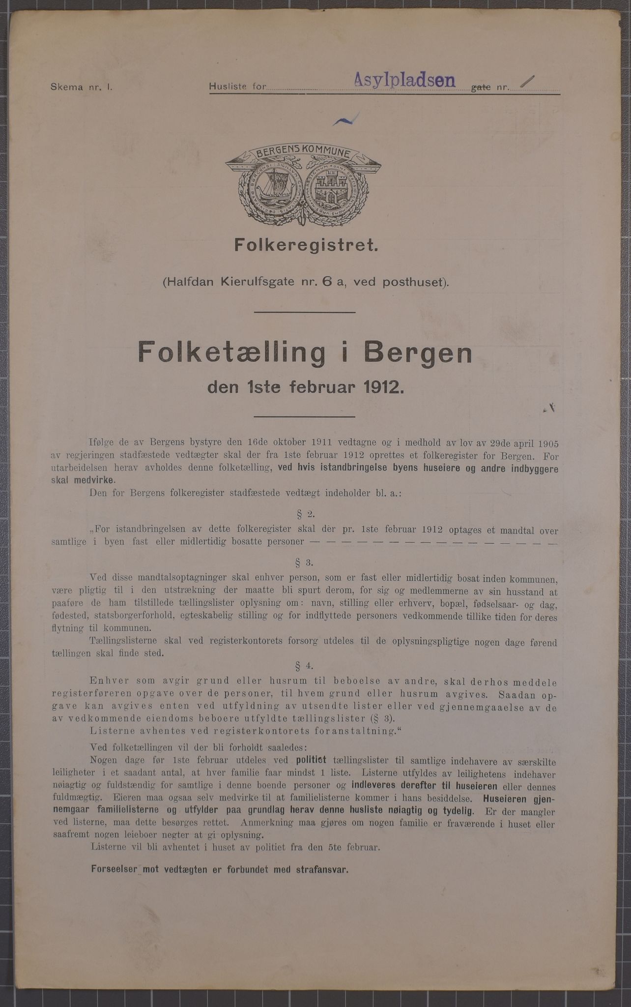 SAB, Kommunal folketelling 1912 for Bergen kjøpstad, 1912, s. 1560