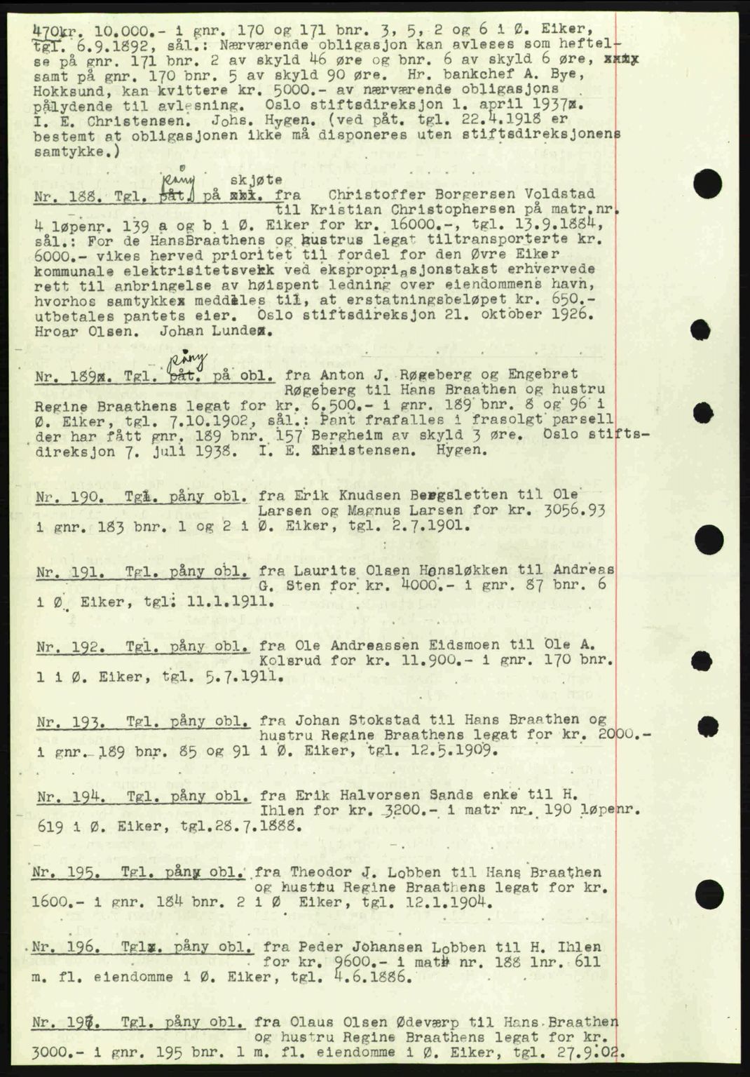 Eiker, Modum og Sigdal sorenskriveri, SAKO/A-123/G/Ga/Gab/L0041: Pantebok nr. A11, 1939-1940, Dagboknr: 188/1940