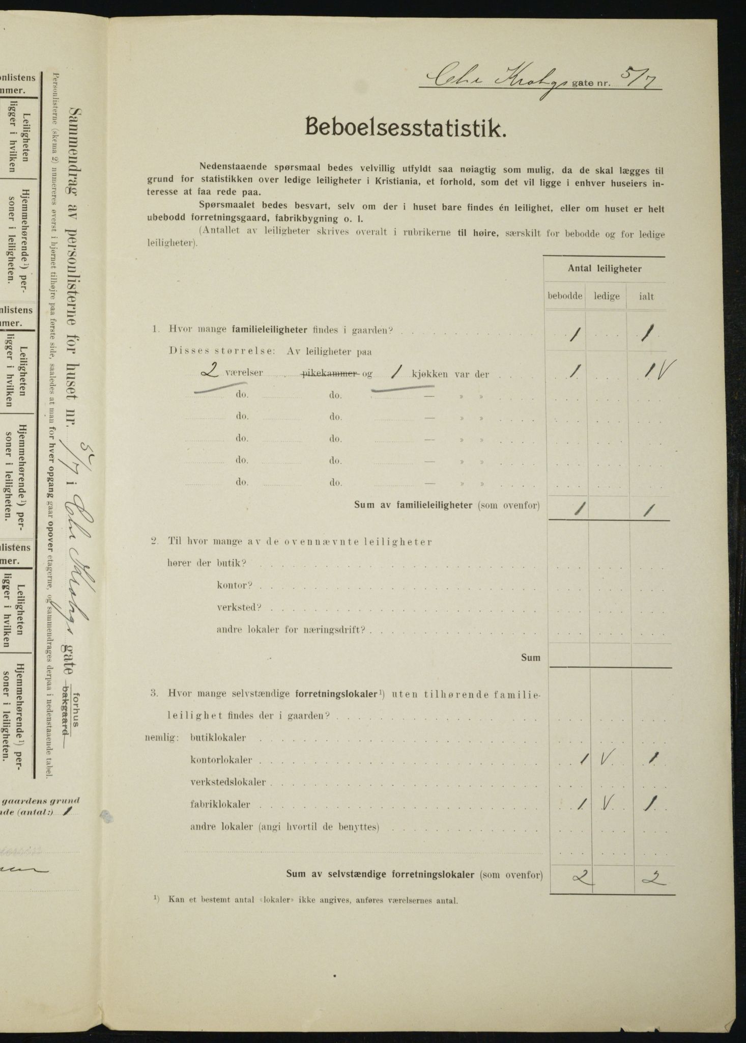 OBA, Kommunal folketelling 1.2.1910 for Kristiania, 1910, s. 11242