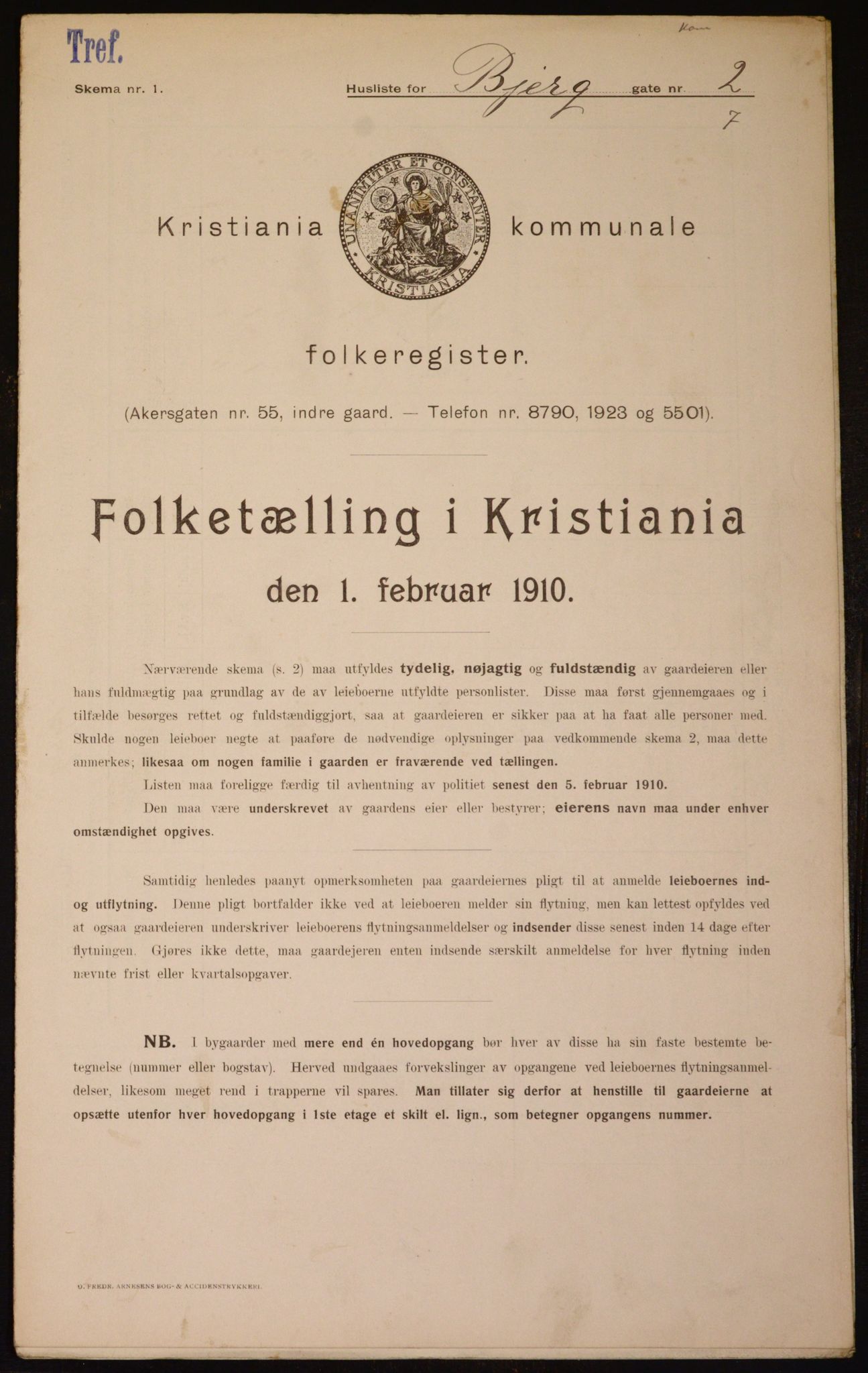 OBA, Kommunal folketelling 1.2.1910 for Kristiania, 1910, s. 5258