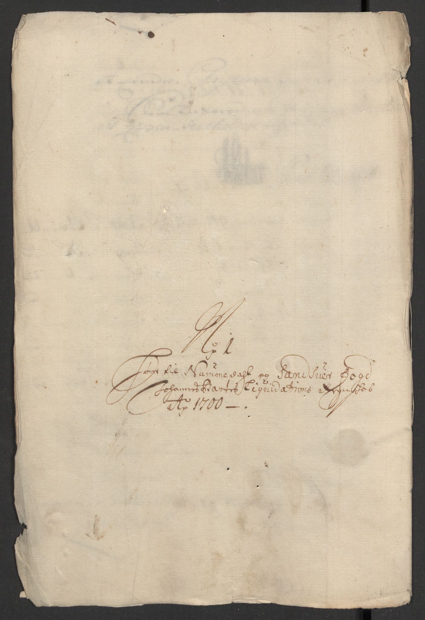 Rentekammeret inntil 1814, Reviderte regnskaper, Fogderegnskap, AV/RA-EA-4092/R24/L1578: Fogderegnskap Numedal og Sandsvær, 1698-1700, s. 7