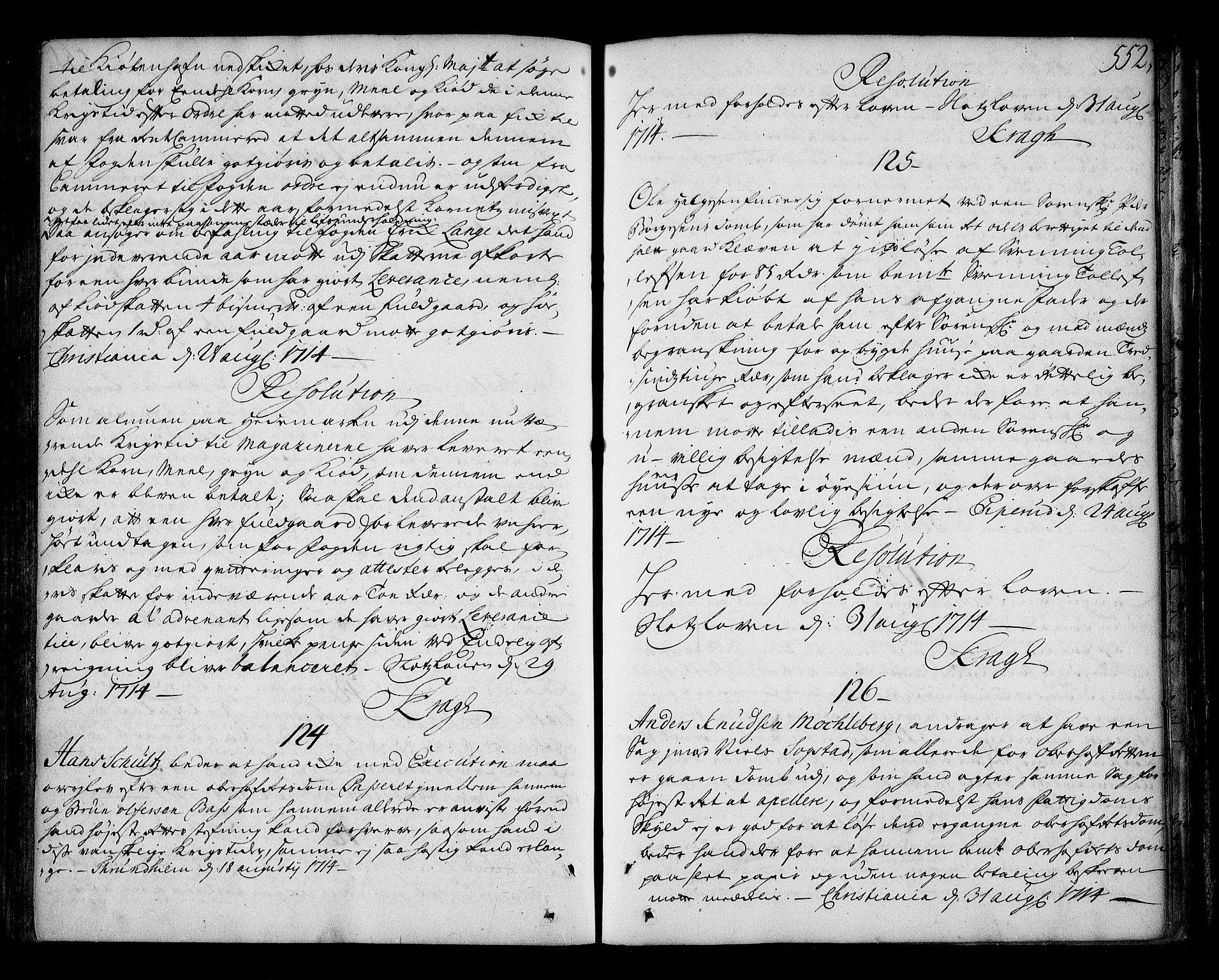 Stattholderembetet 1572-1771, RA/EA-2870/Ag/L0002: Supplikasjons- og resolusjonsprotokoll, 1710-1714, s. 551b-552a