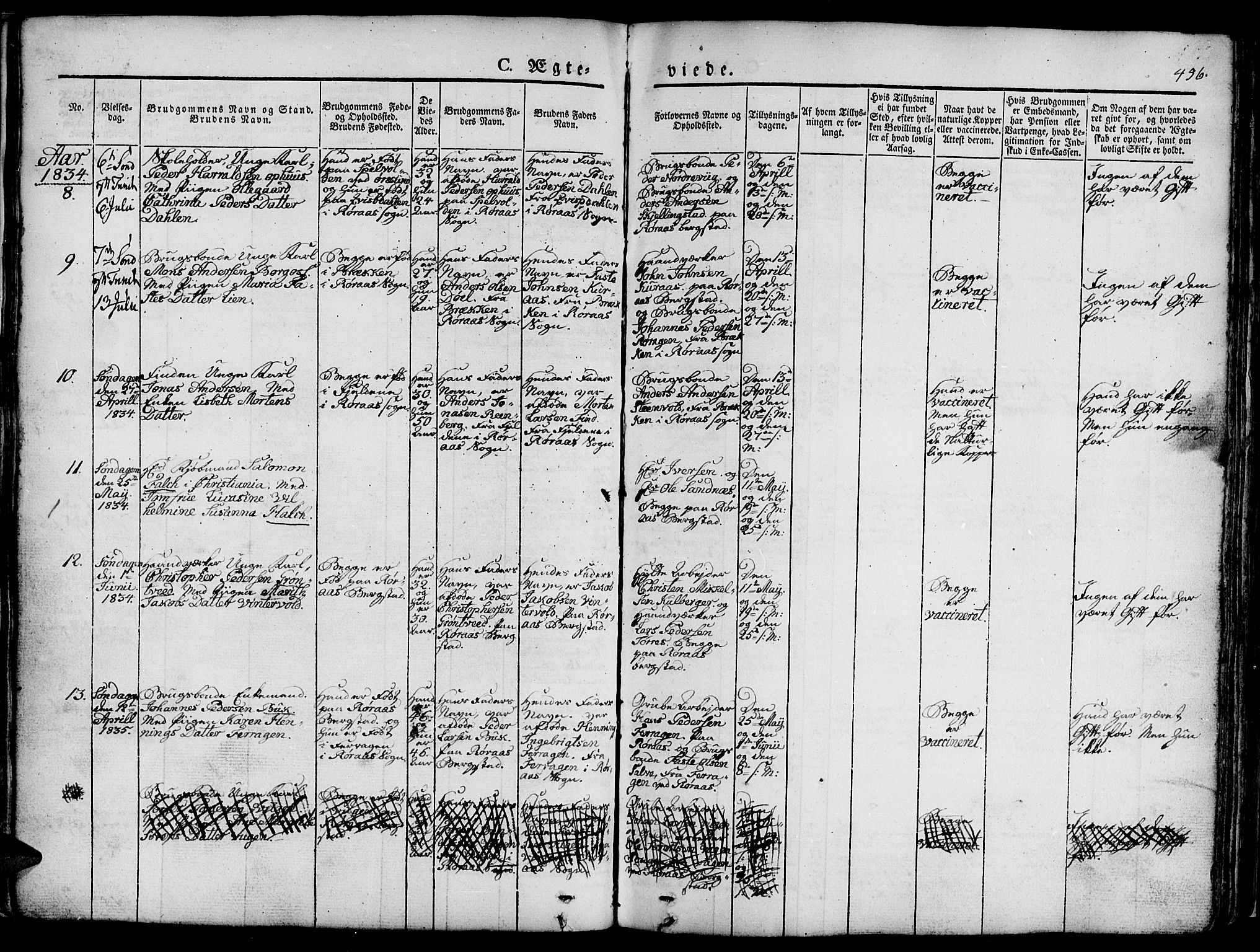 Ministerialprotokoller, klokkerbøker og fødselsregistre - Sør-Trøndelag, AV/SAT-A-1456/681/L0939: Klokkerbok nr. 681C03, 1829-1855, s. 456