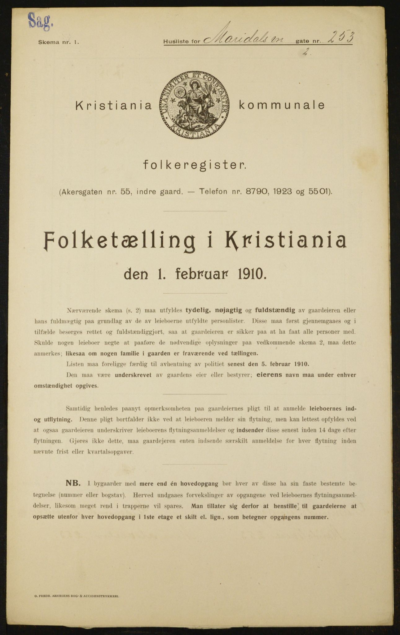 OBA, Kommunal folketelling 1.2.1910 for Kristiania, 1910, s. 60728