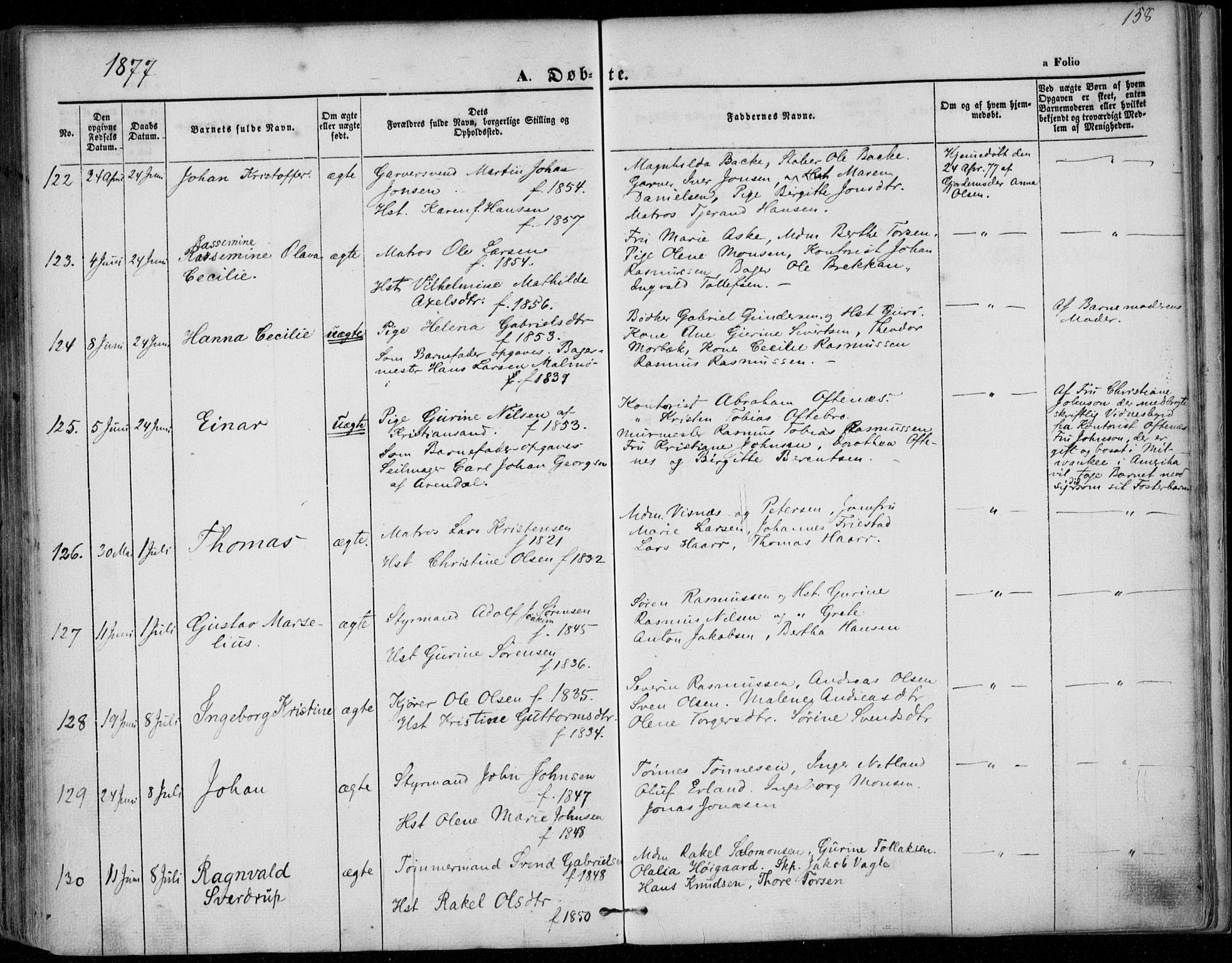 Domkirken sokneprestkontor, SAST/A-101812/001/30/30BA/L0022: Ministerialbok nr. A 21, 1868-1877, s. 158