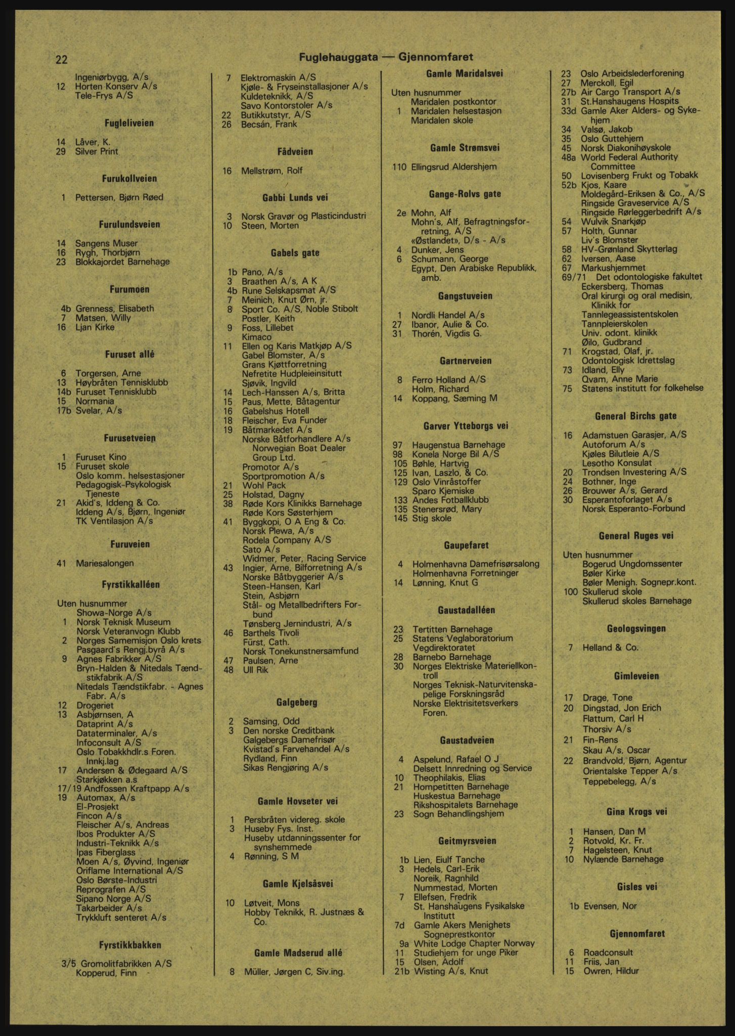 Kristiania/Oslo adressebok, PUBL/-, 1981-1982, s. 22