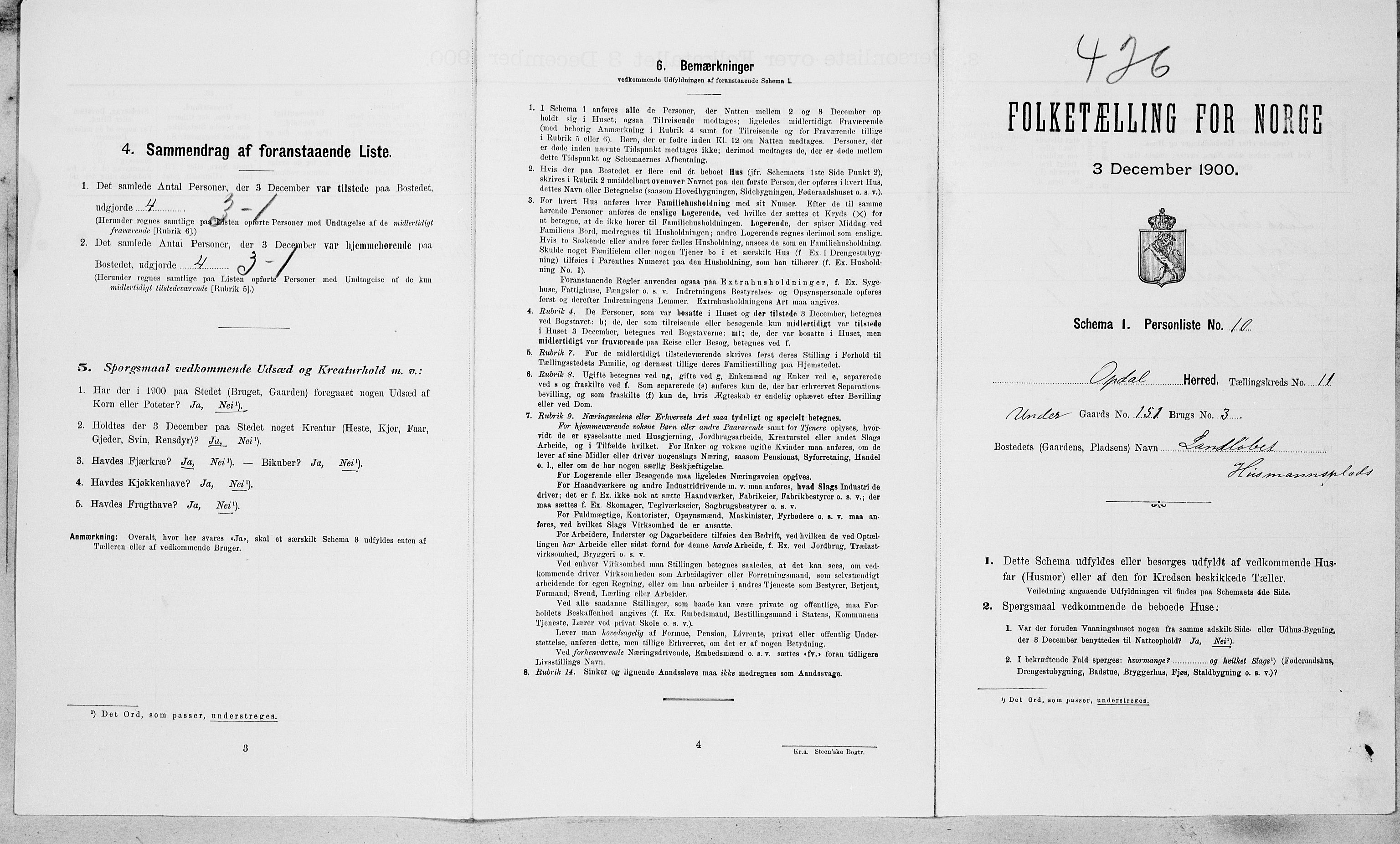 SAT, Folketelling 1900 for 1634 Oppdal herred, 1900, s. 870