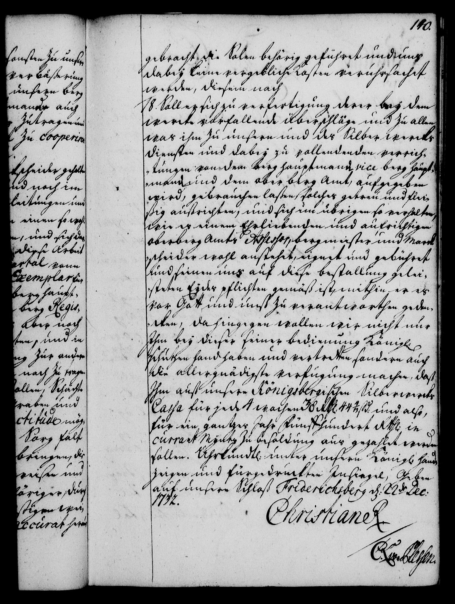 Rentekammeret, Kammerkanselliet, RA/EA-3111/G/Gg/Gge/L0002: Norsk bestallingsprotokoll med register (merket RK 53.26), 1730-1744, s. 140