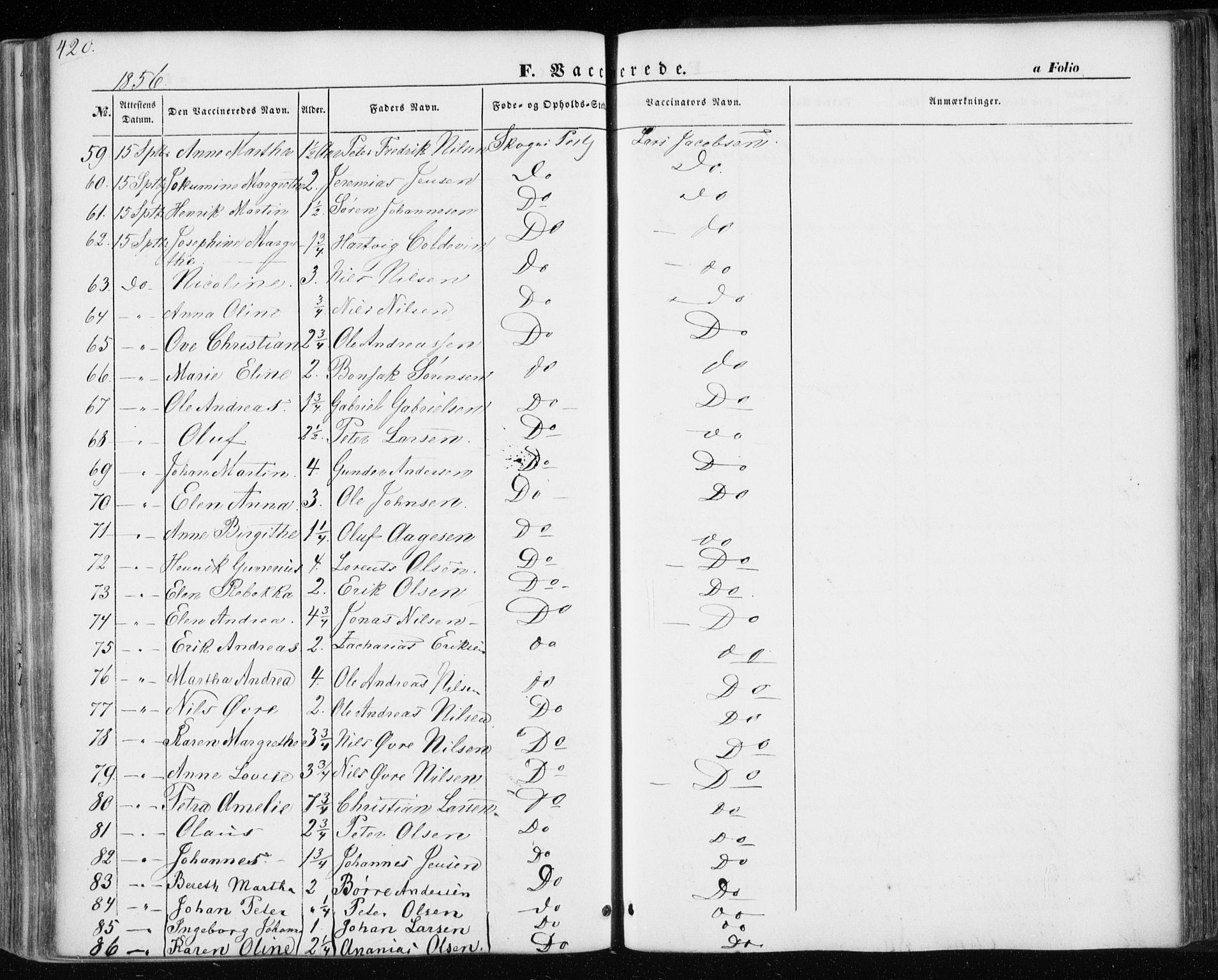 Ministerialprotokoller, klokkerbøker og fødselsregistre - Nord-Trøndelag, SAT/A-1458/717/L0154: Ministerialbok nr. 717A07 /1, 1850-1862, s. 420