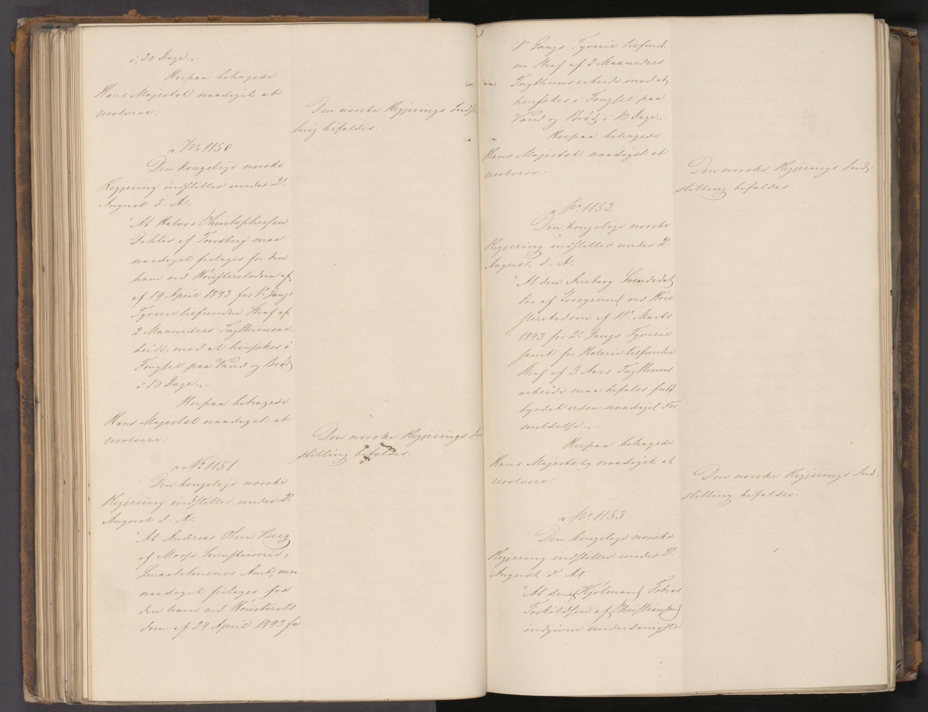 Statsrådssekretariatet, AV/RA-S-1001/A/Ab/L0058: Kgl. res. nr. 881-1783, 2. halvår, 1843