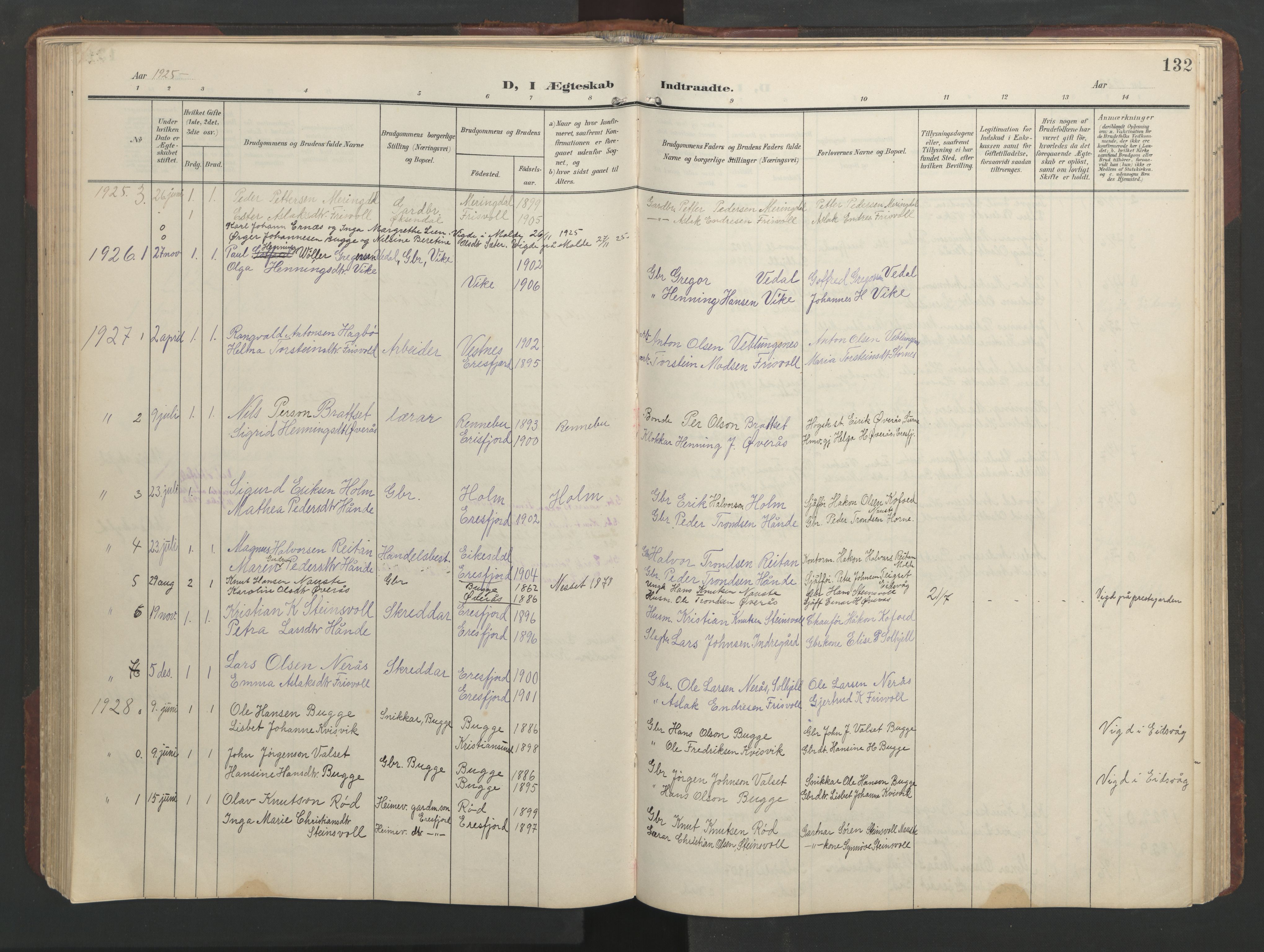 Ministerialprotokoller, klokkerbøker og fødselsregistre - Møre og Romsdal, AV/SAT-A-1454/552/L0639: Klokkerbok nr. 552C02, 1903-1960, s. 132