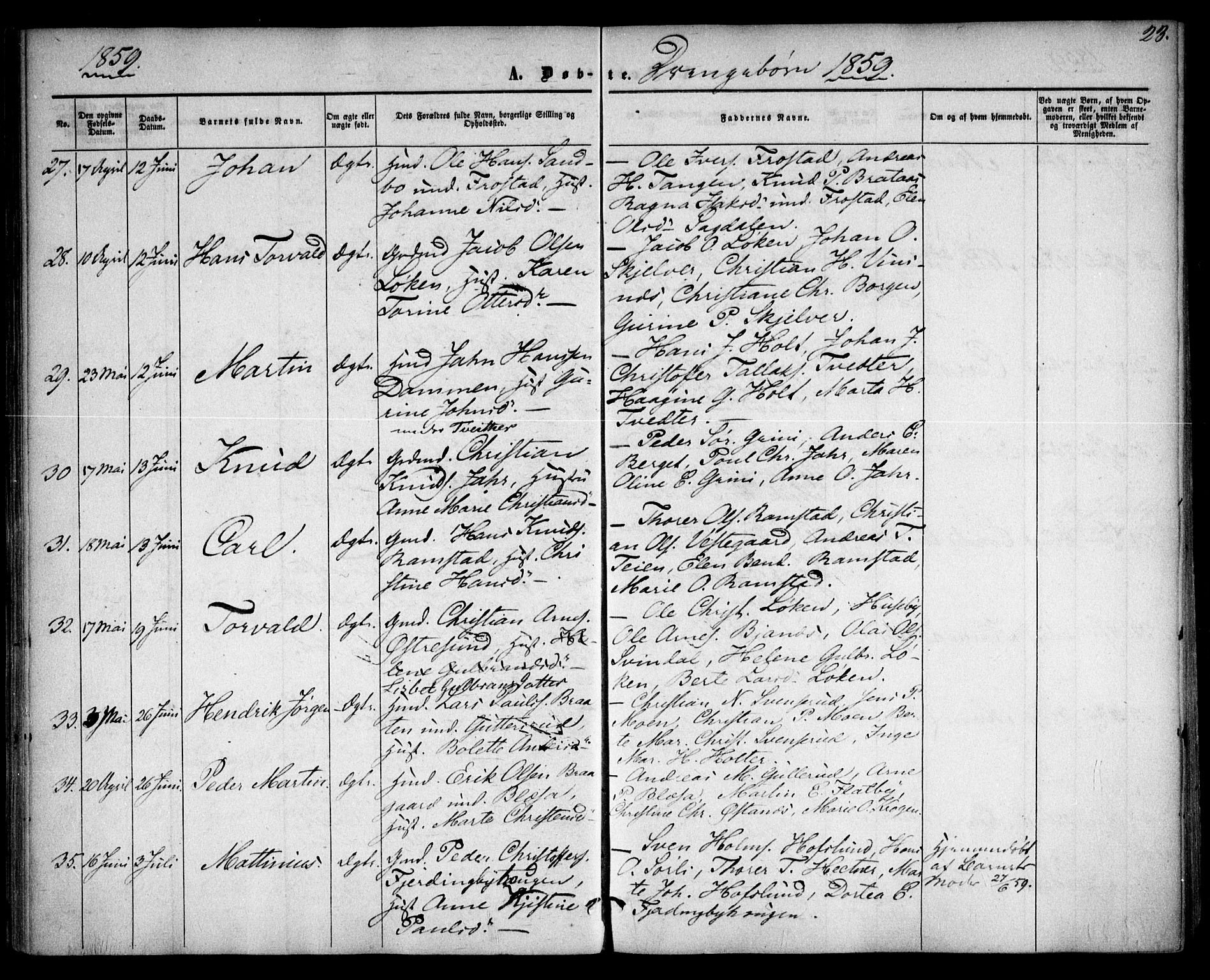 Fet prestekontor Kirkebøker, AV/SAO-A-10370a/F/Fa/L0011: Ministerialbok nr. I 11, 1857-1866, s. 23