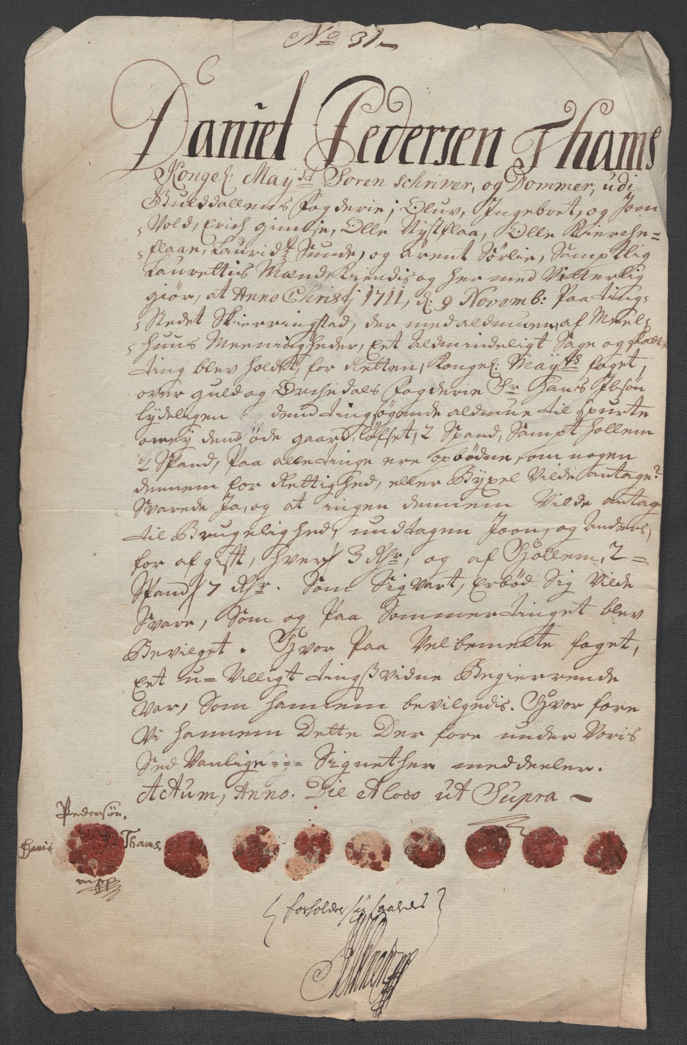 Rentekammeret inntil 1814, Reviderte regnskaper, Fogderegnskap, RA/EA-4092/R60/L3962: Fogderegnskap Orkdal og Gauldal, 1711, s. 351