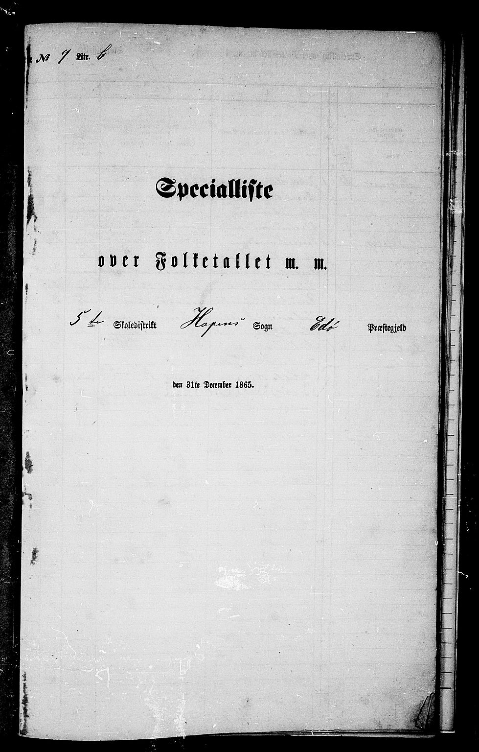 RA, Folketelling 1865 for 1573P Edøy prestegjeld, 1865, s. 149