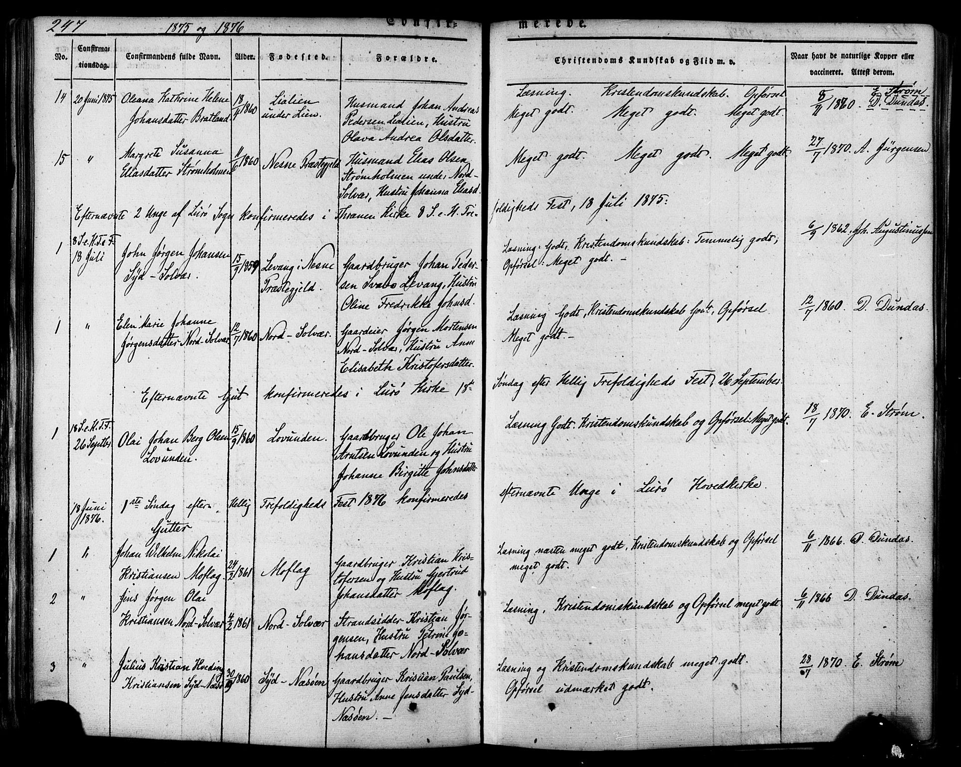 Ministerialprotokoller, klokkerbøker og fødselsregistre - Nordland, AV/SAT-A-1459/839/L0567: Ministerialbok nr. 839A04, 1863-1879, s. 247