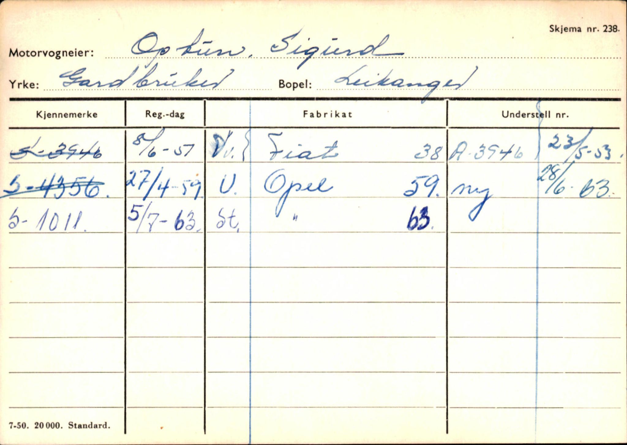 Statens vegvesen, Sogn og Fjordane vegkontor, AV/SAB-A-5301/4/F/L0126: Eigarregister Fjaler M-Å. Leikanger A-Å, 1945-1975, s. 1930